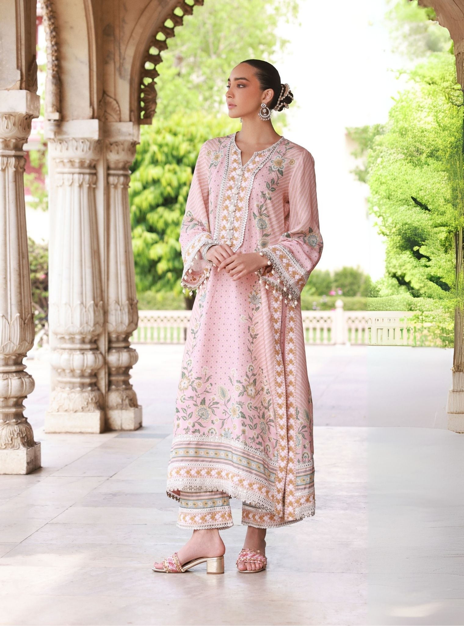 Olisha Lawn Pink Kurta Set
