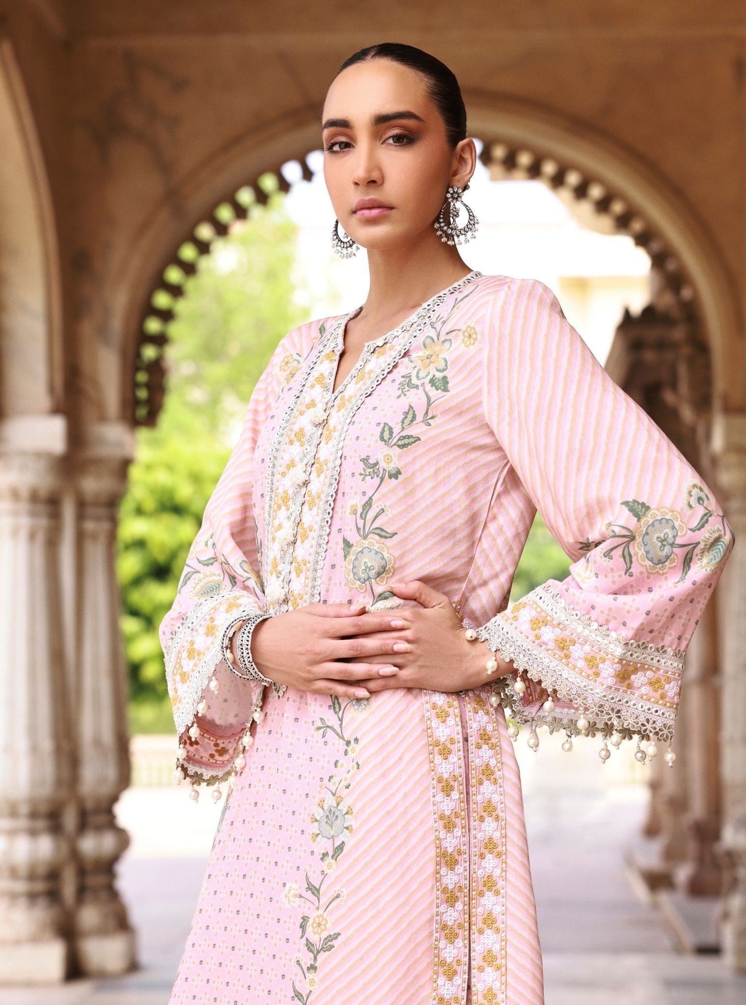 Olisha Lawn Pink Kurta Set