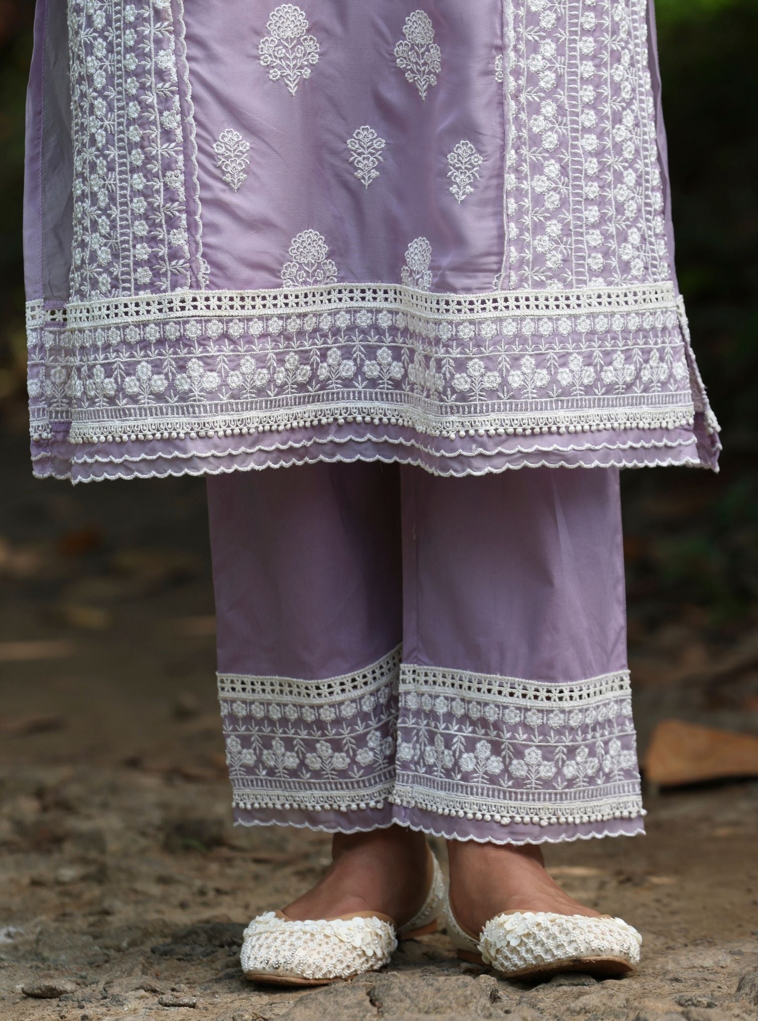 Kari Organza Lavender Kurta Set