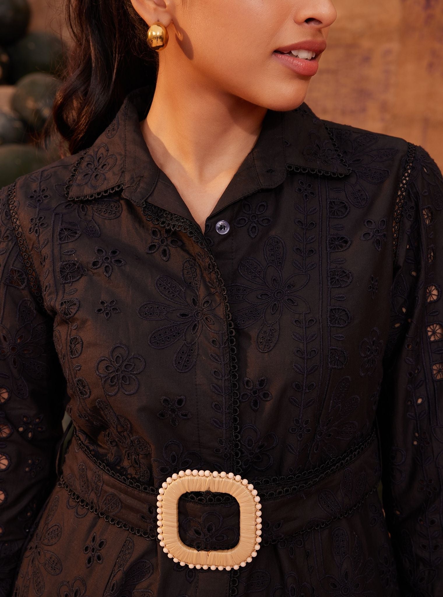 Luca Cotton Black Long Dress