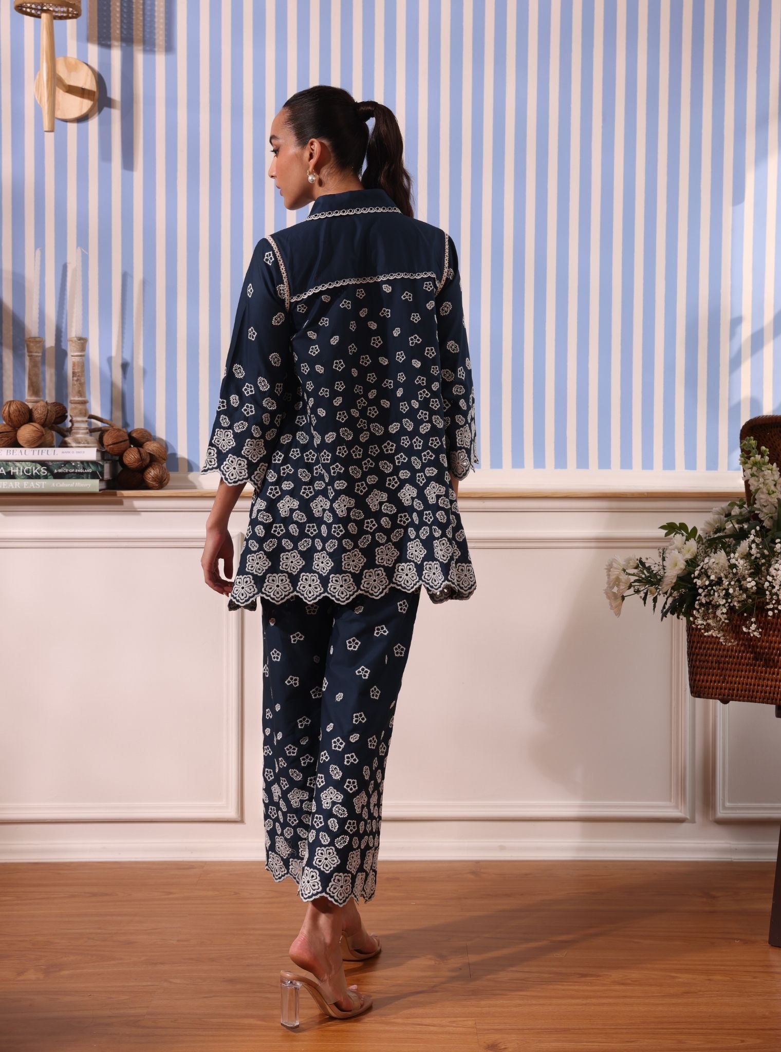 Nidha Cotton Navy Co-ord Set