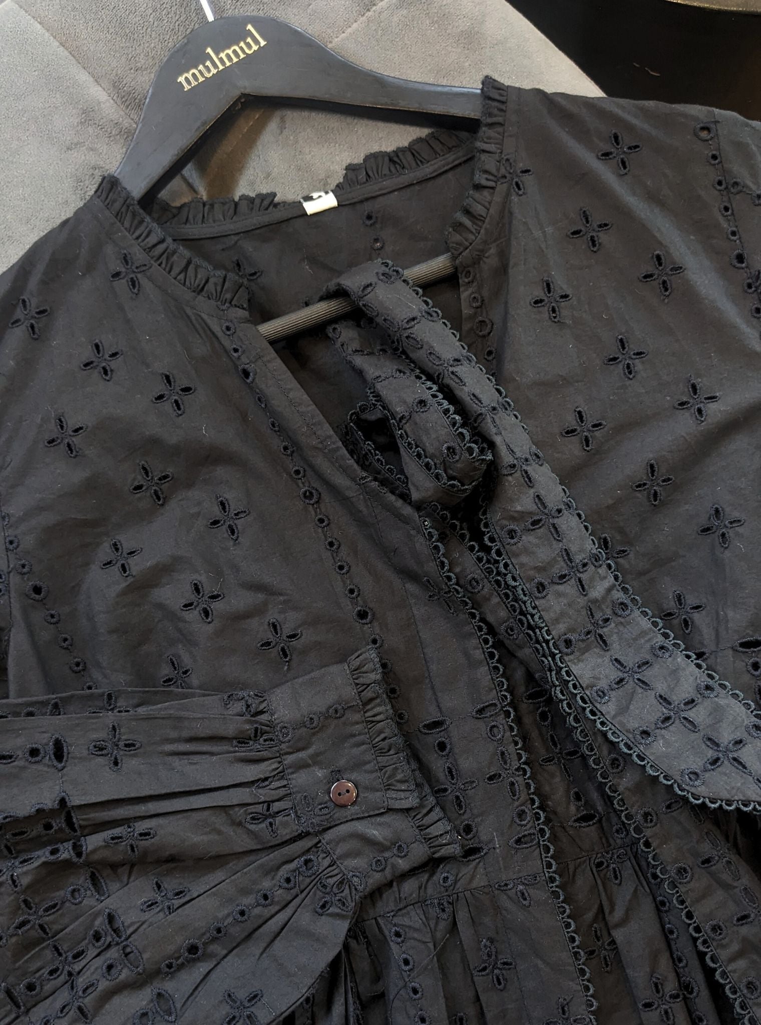 Emy Cotton Black Long Dress