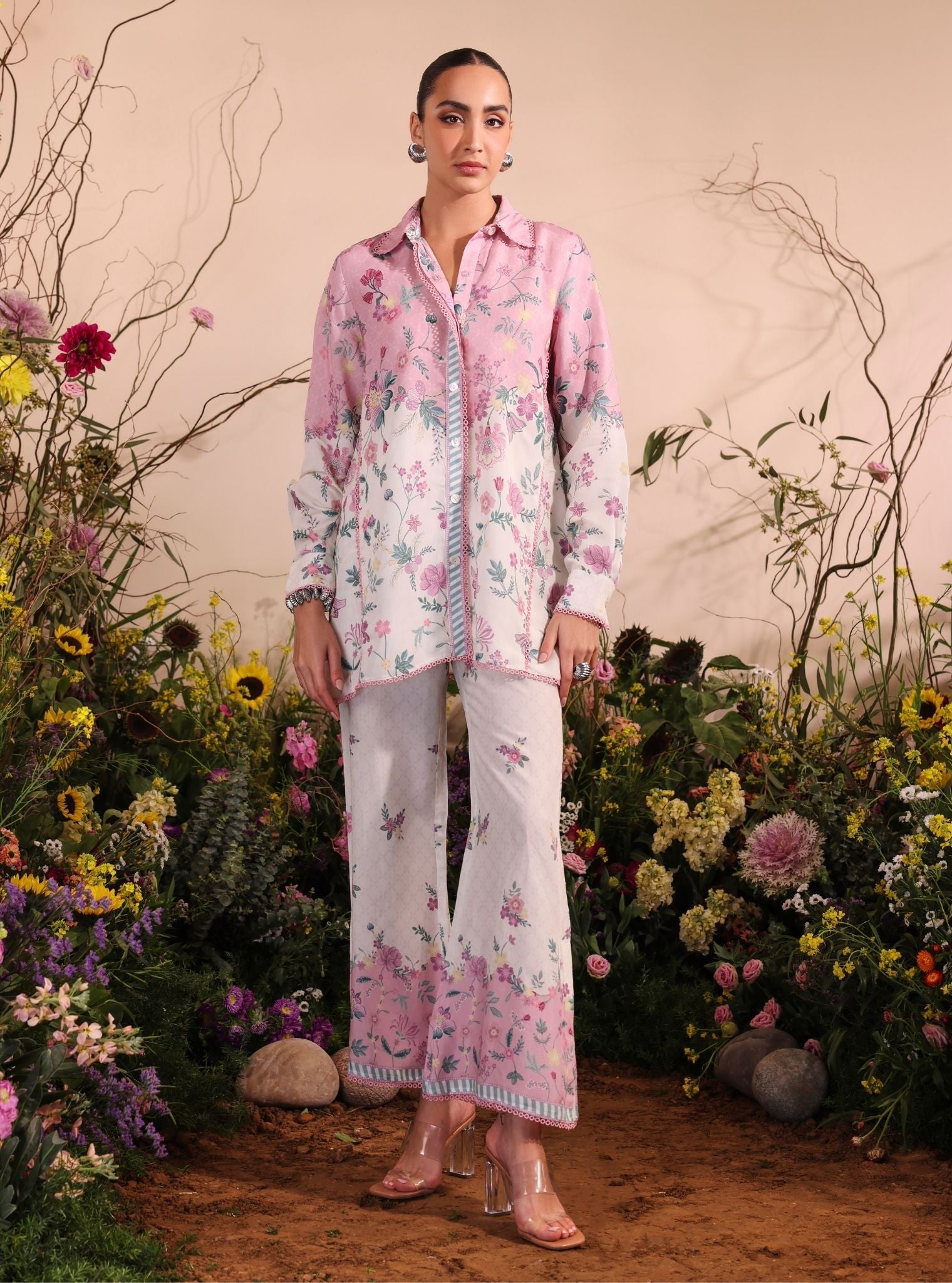 Oona Lawn Printed Pink Co-ord Set