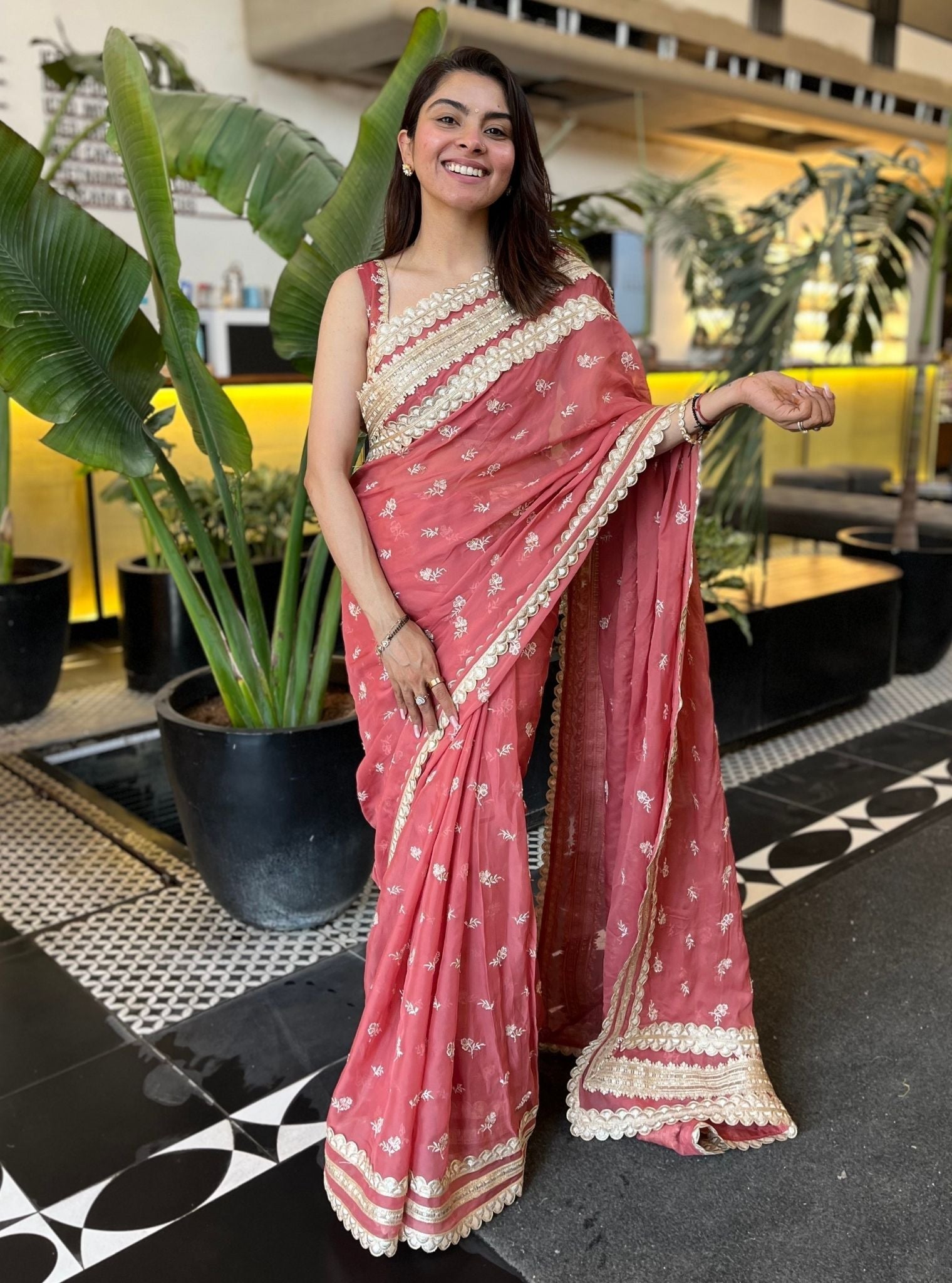 Maxine Organza Mauve Saree