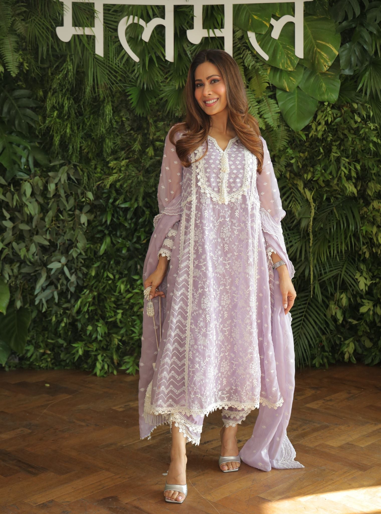 Keerth Organza Lavender Anarkali Kurta Set