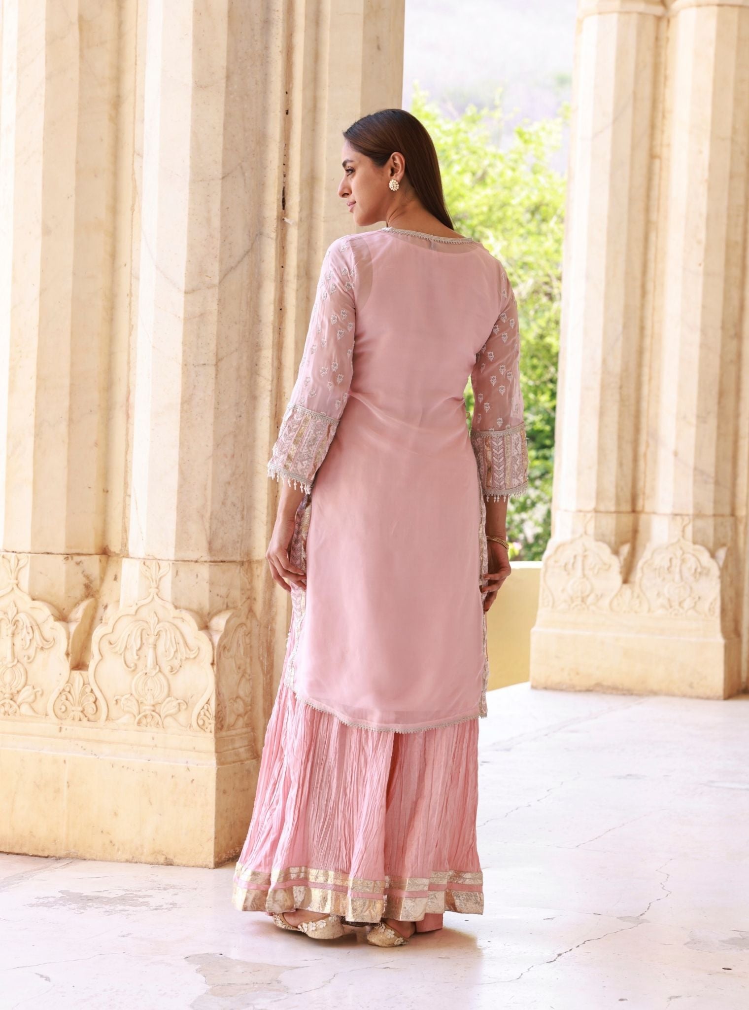 Thalisa Organza Pink Kurta Set