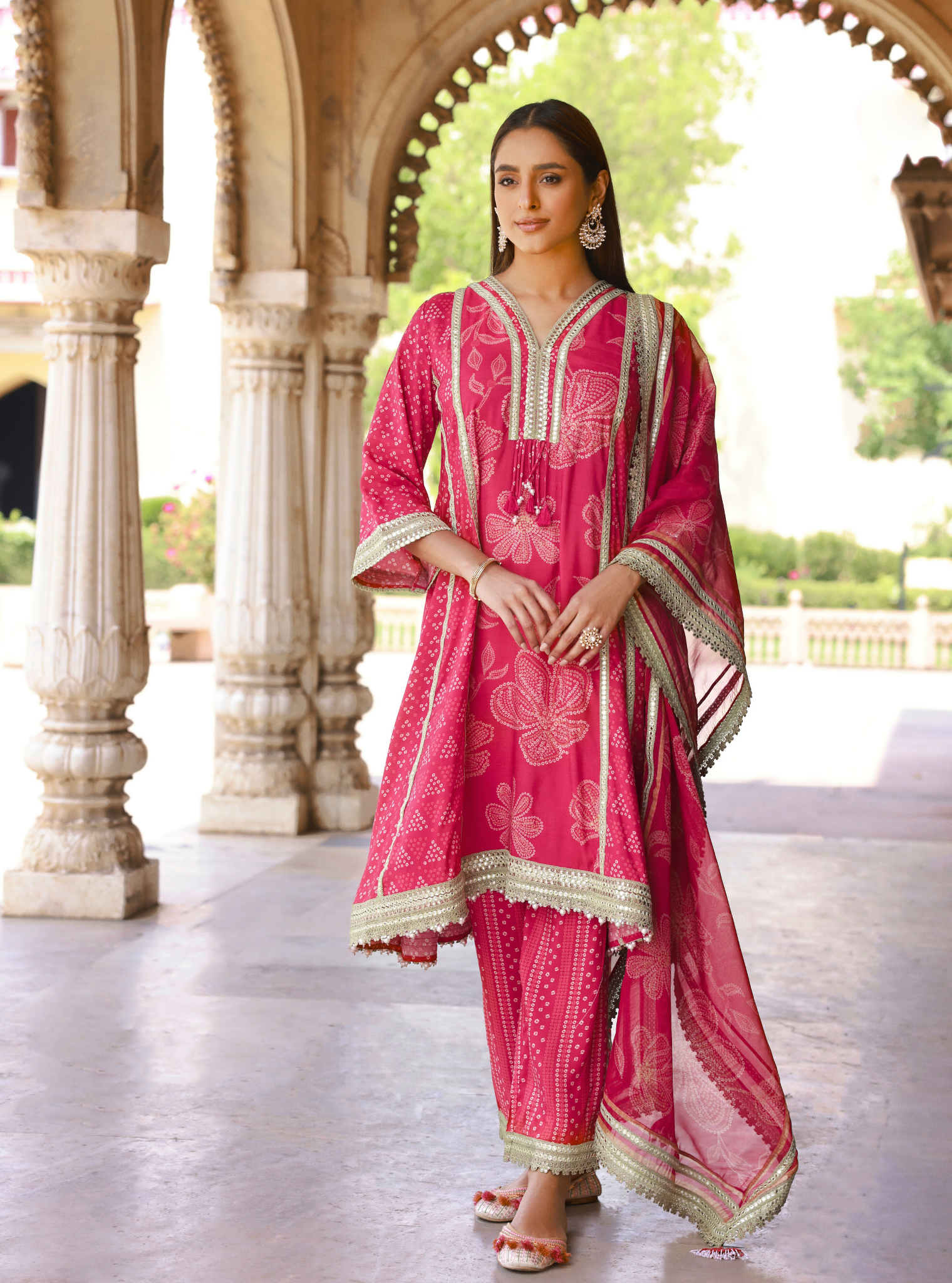 Vrishti Organza Fuschia Kurta Set