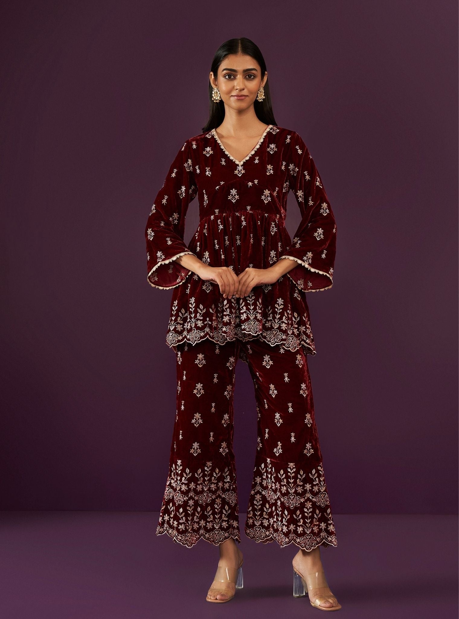 Kessie Velvet Wine Top Set