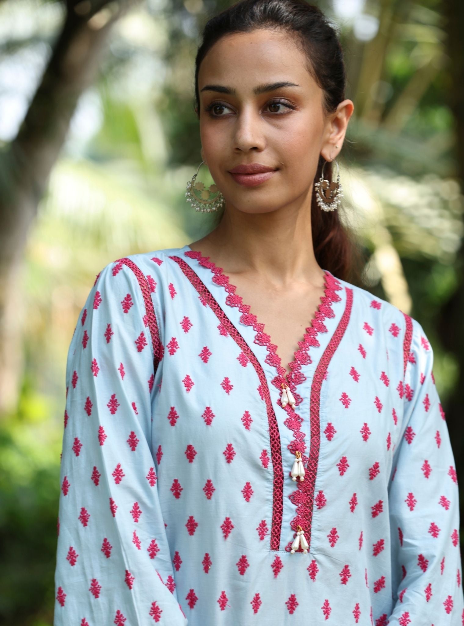 Nivi Supima Cotton Light Blue Kurta Set