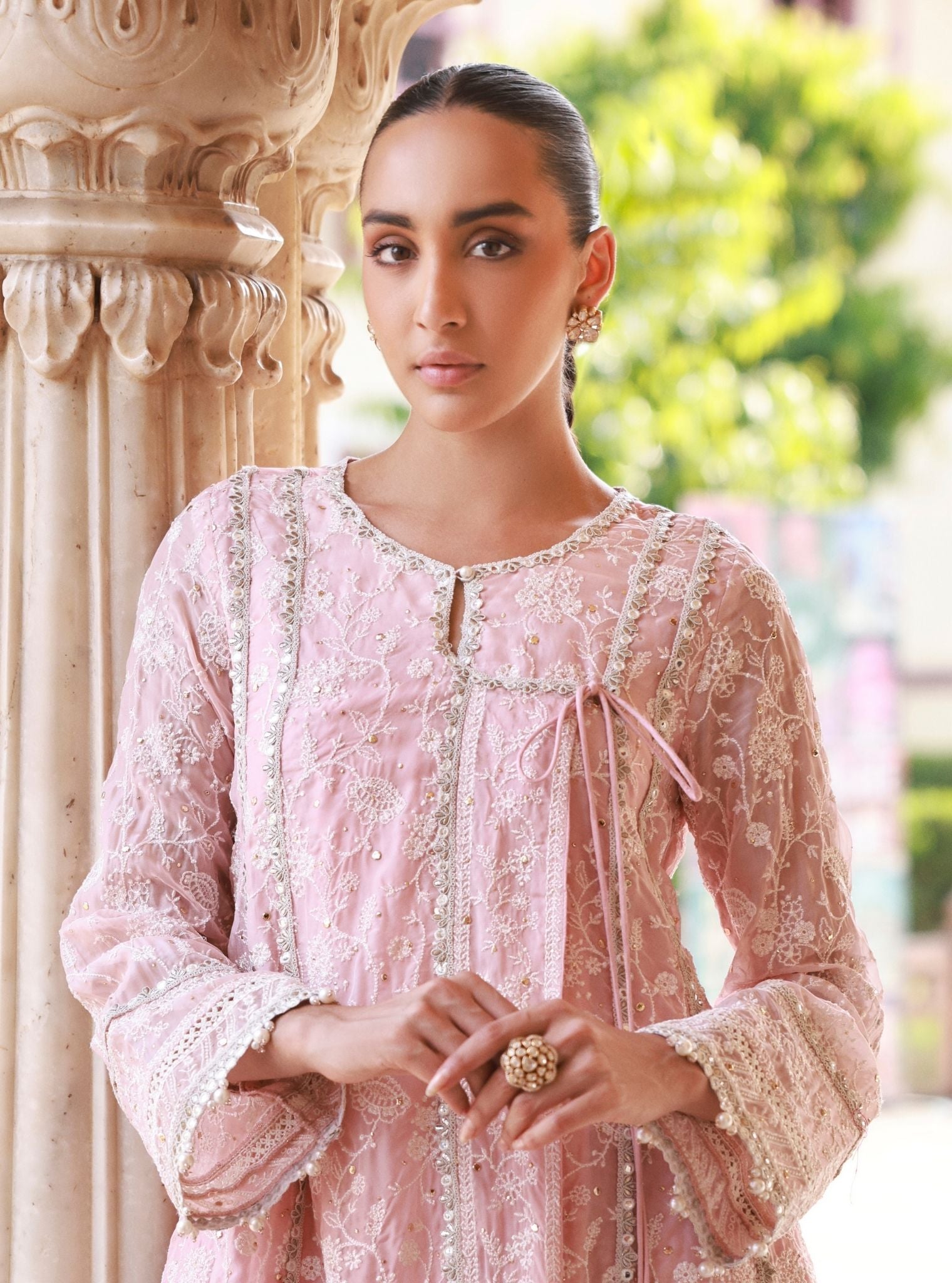 Anmika Organza Pink Kurta Set