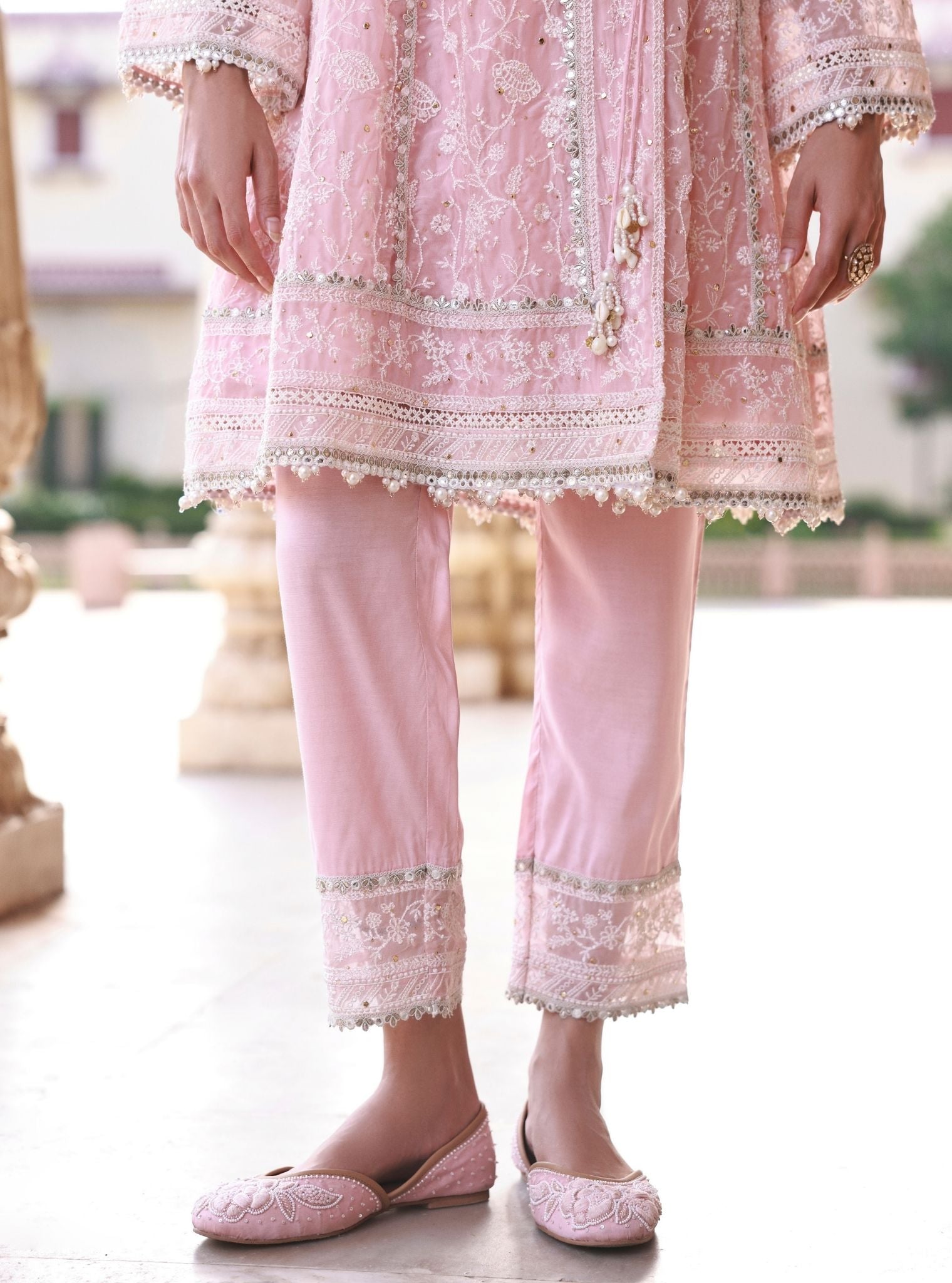 Anmika Organza Pink Kurta Set