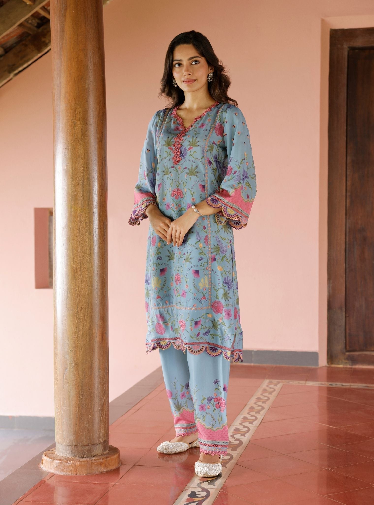 Alya Lawn Printed Blue Kurta Set