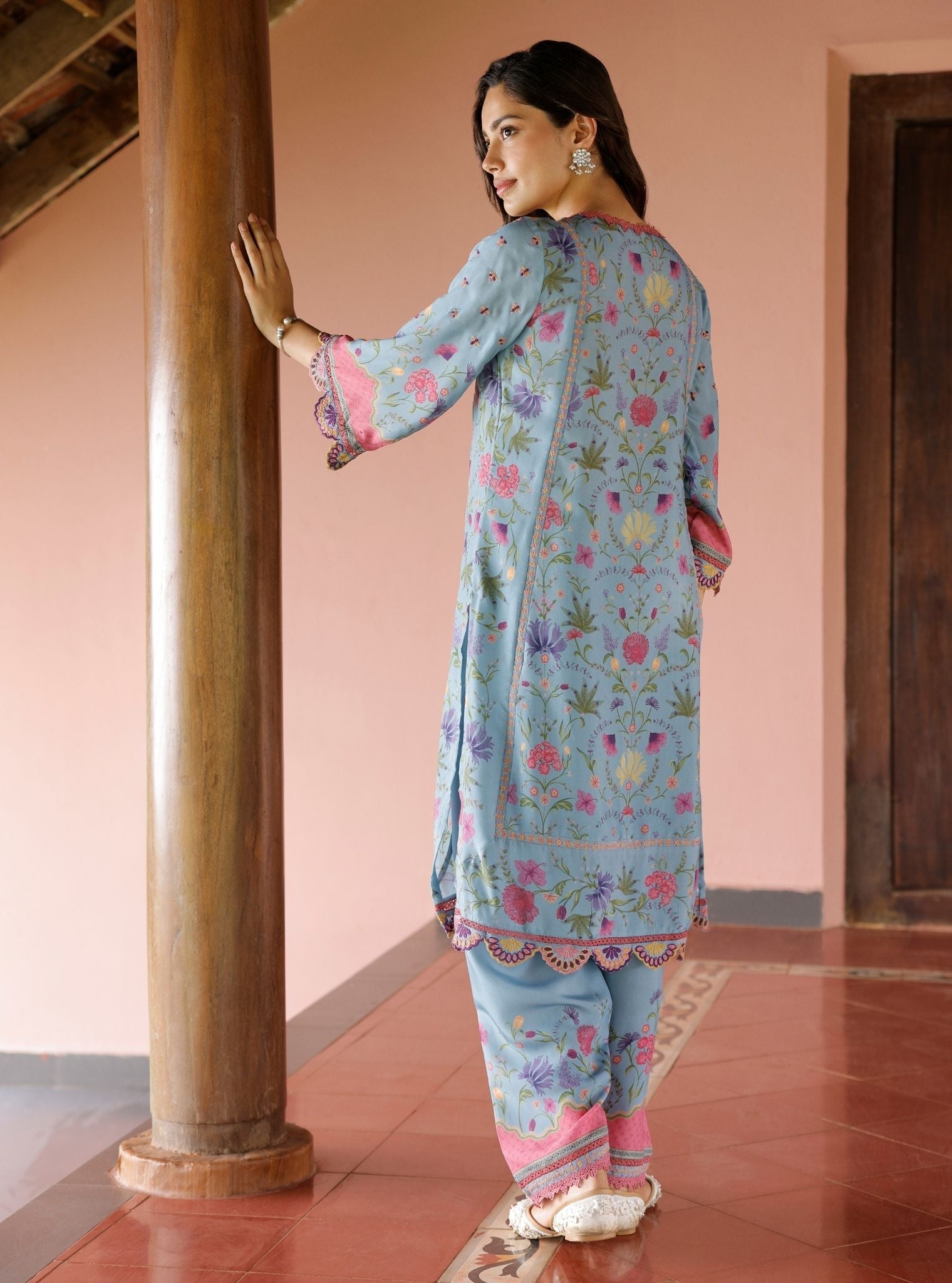 Alya Lawn Printed Blue Kurta Set