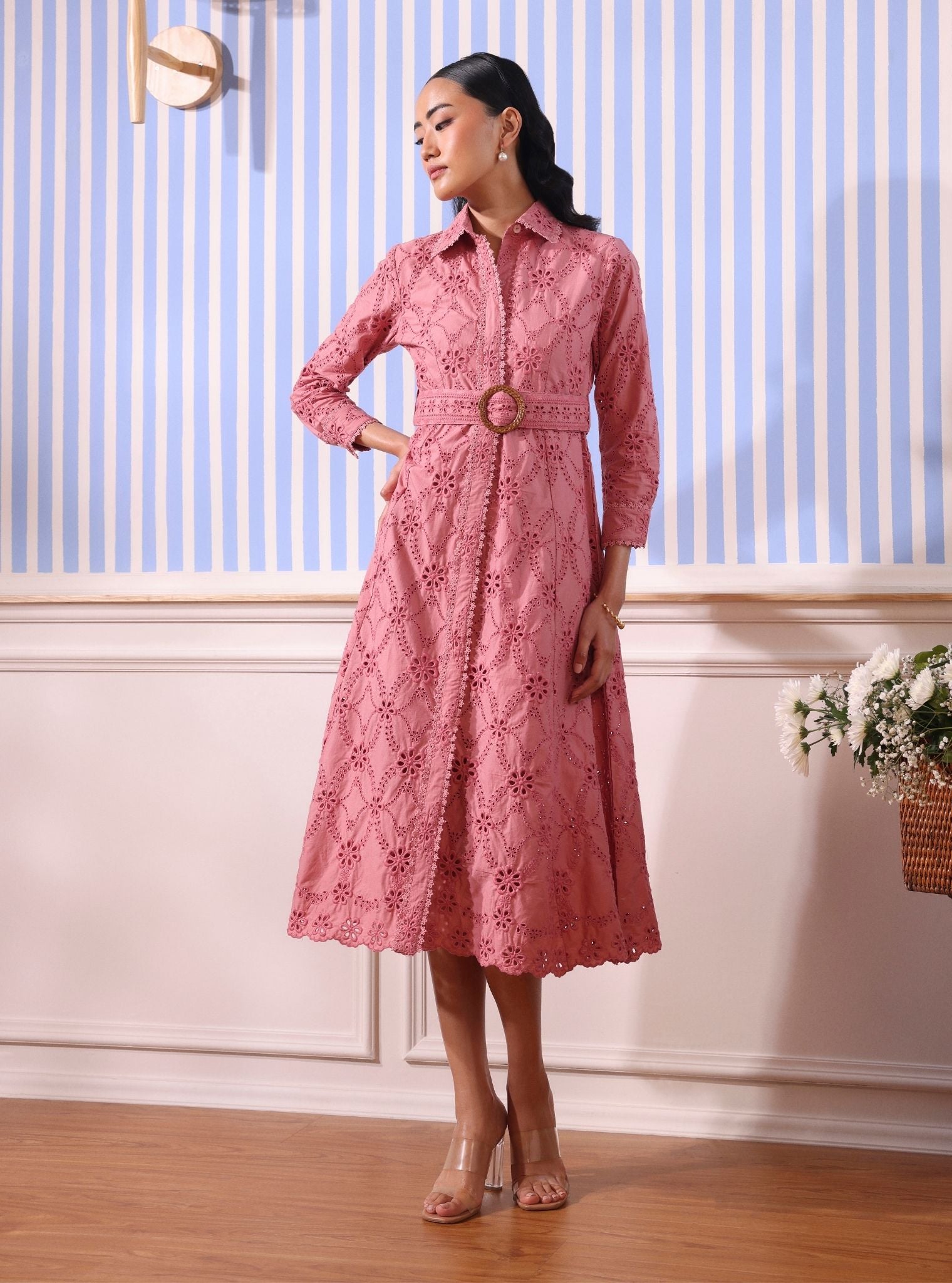 Astrid Cotton Salmon Pink Dress