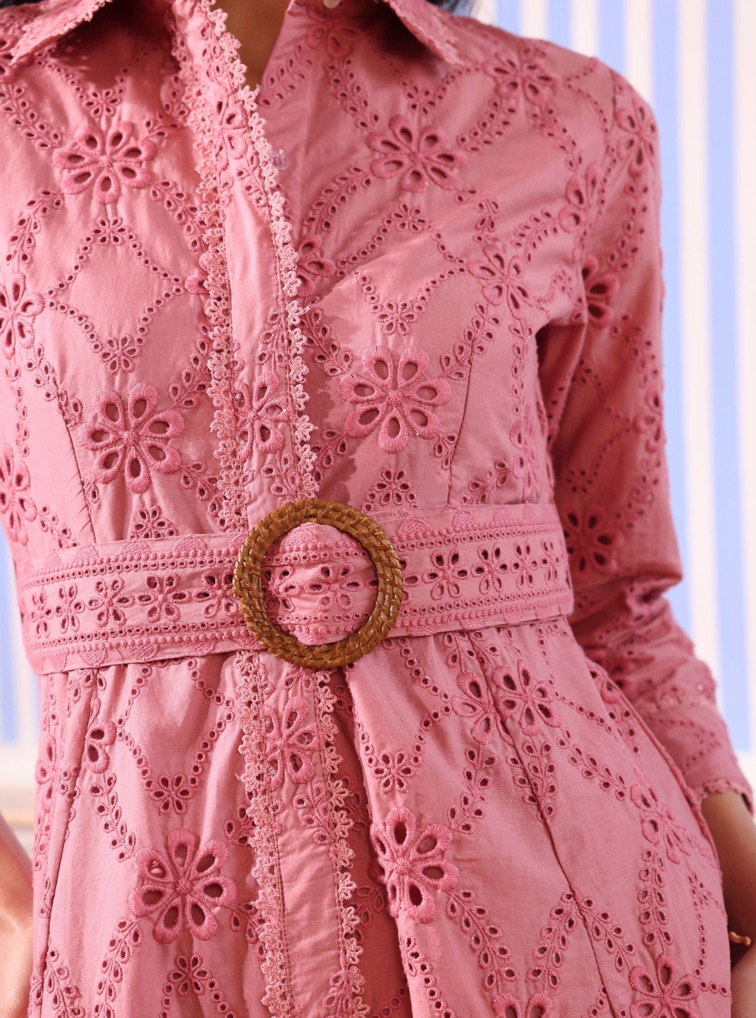 Astrid Cotton Salmon Pink Dress