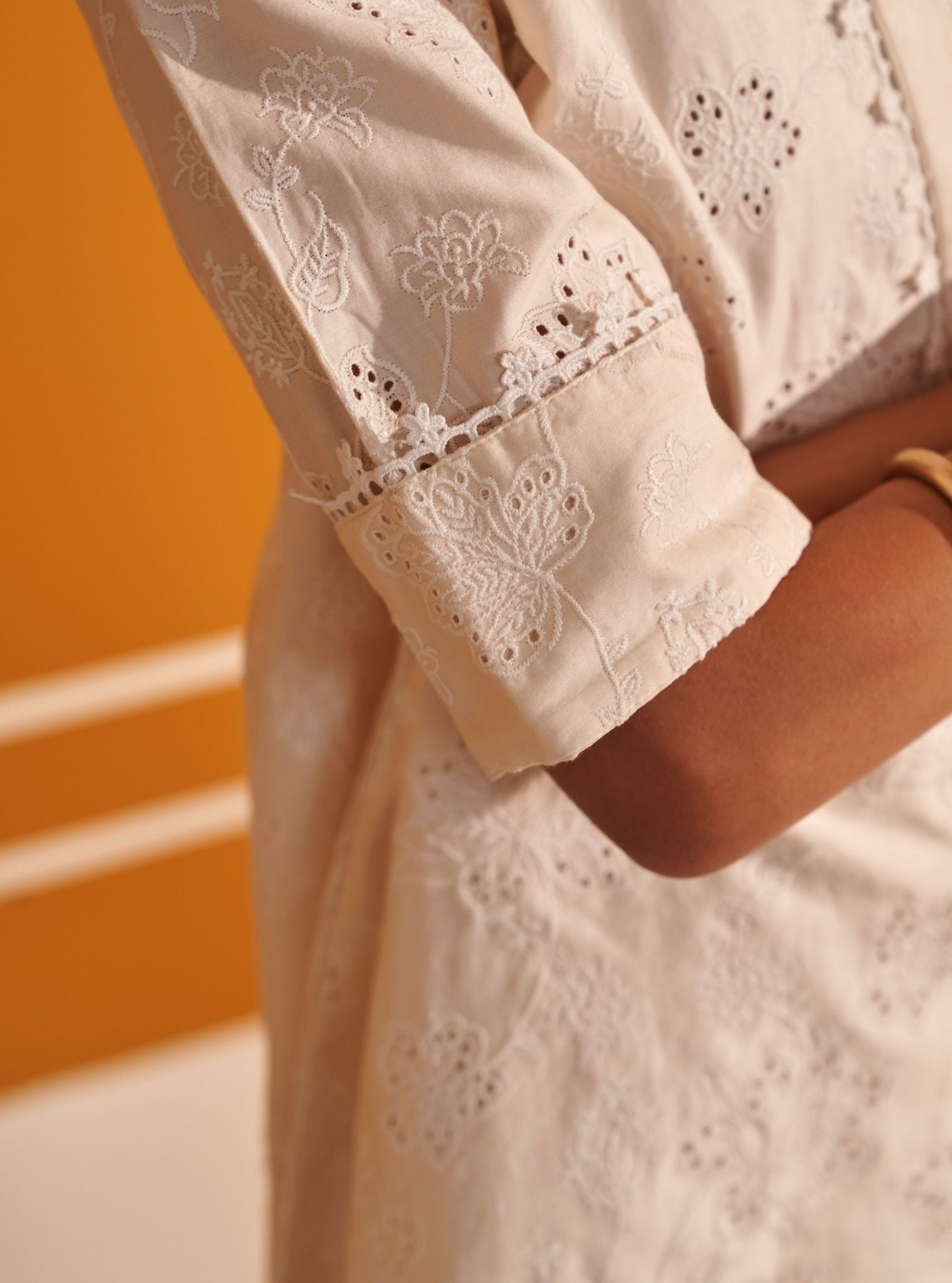 Roselyn Pima Satin Off White Co-ord Set