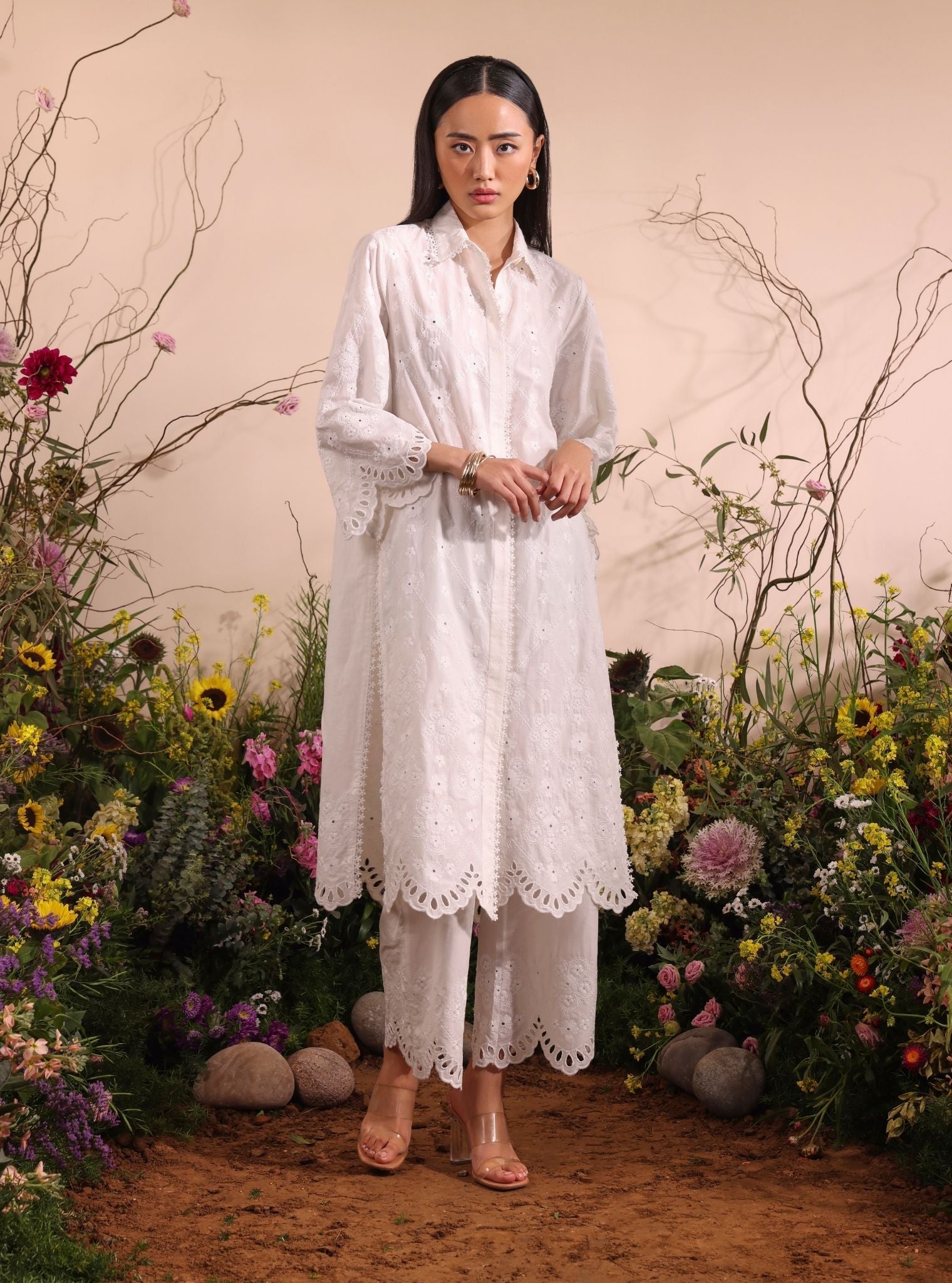 Magnus Cotton White Co-ord Set