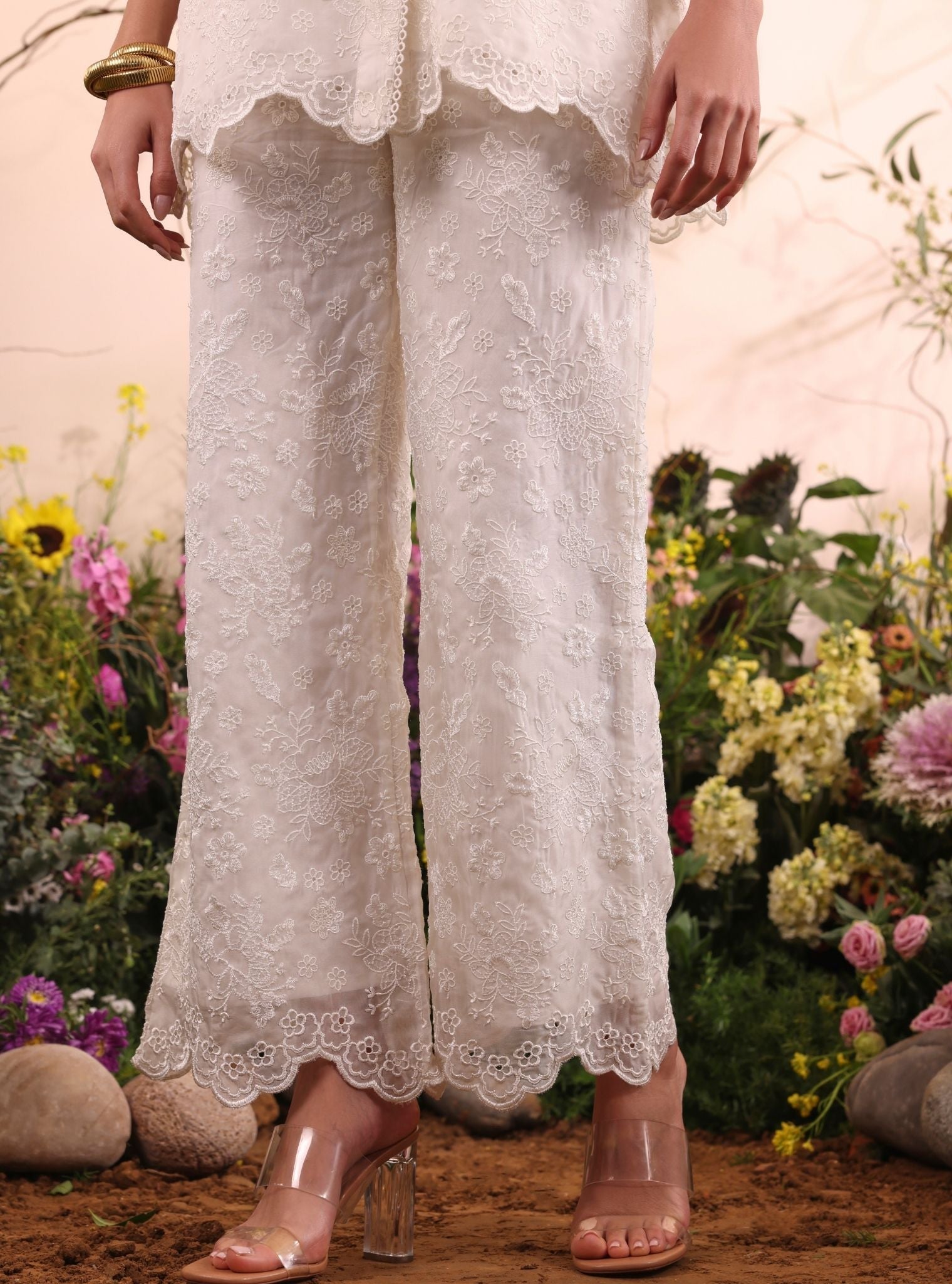 Lev Organza Off White Co-ord Set