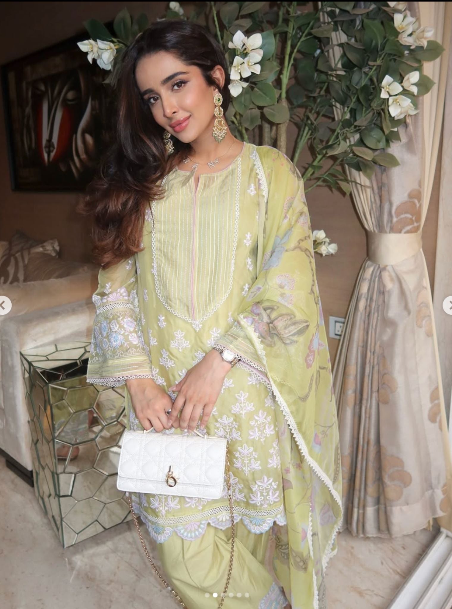 Shail Organza Lime Kurta Set