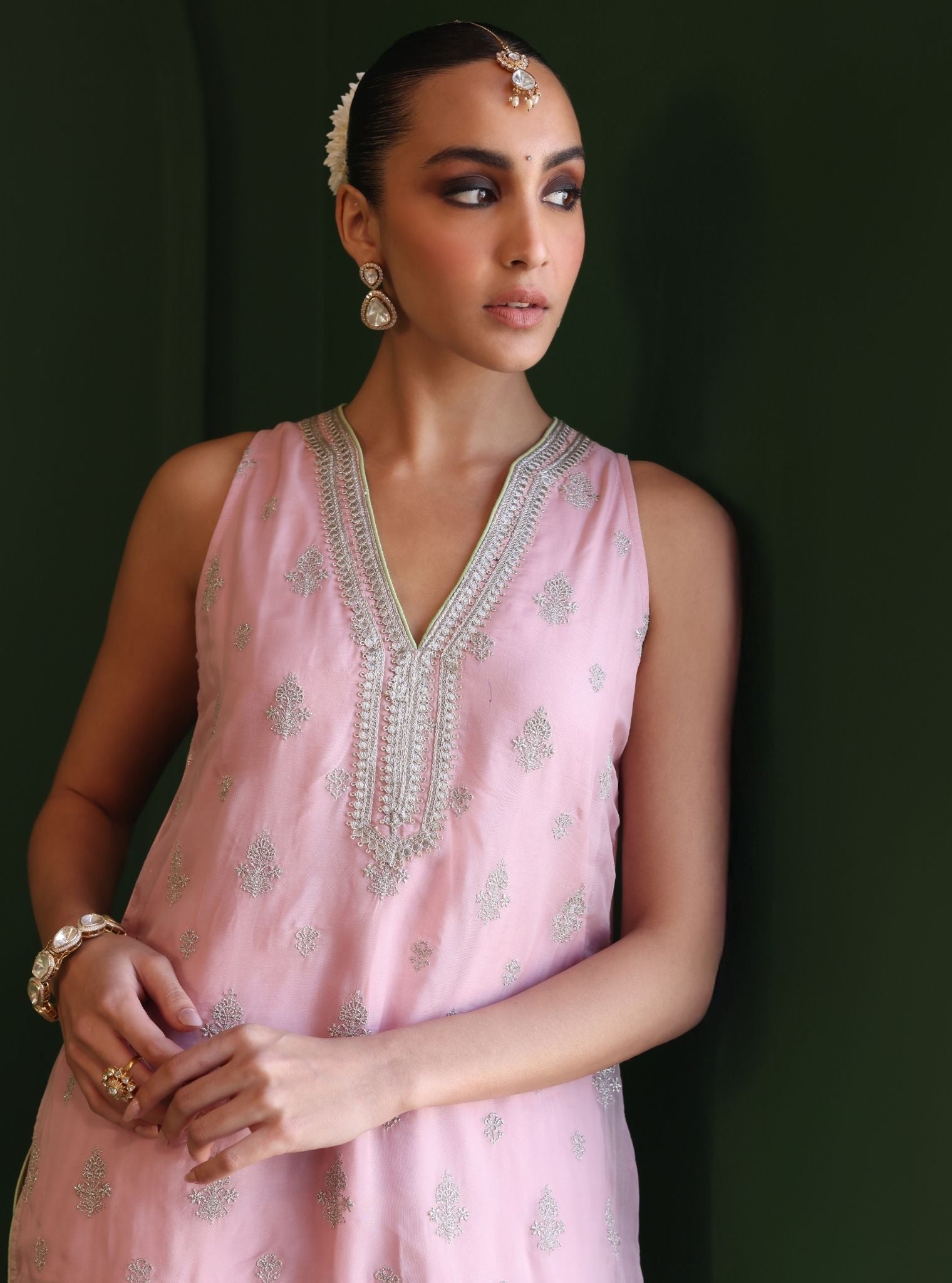 Ishq Organza Onion Pink Kurta Set