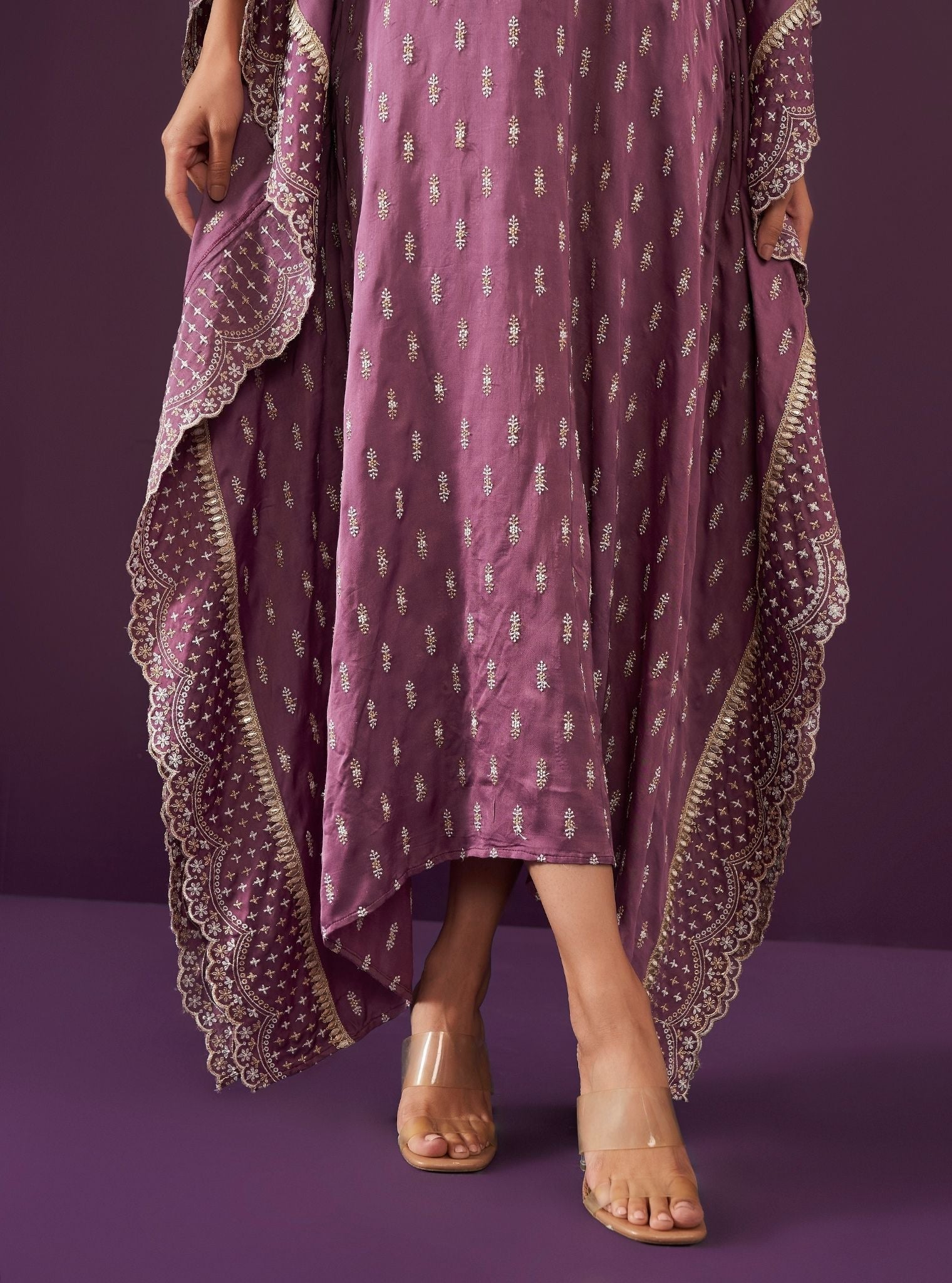 Florian Cupro Satin Purple kaftan