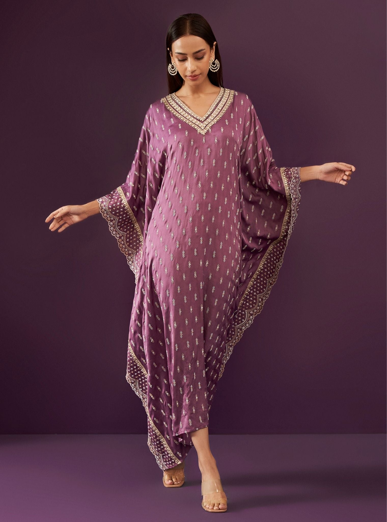 Florian Cupro Satin Purple kaftan