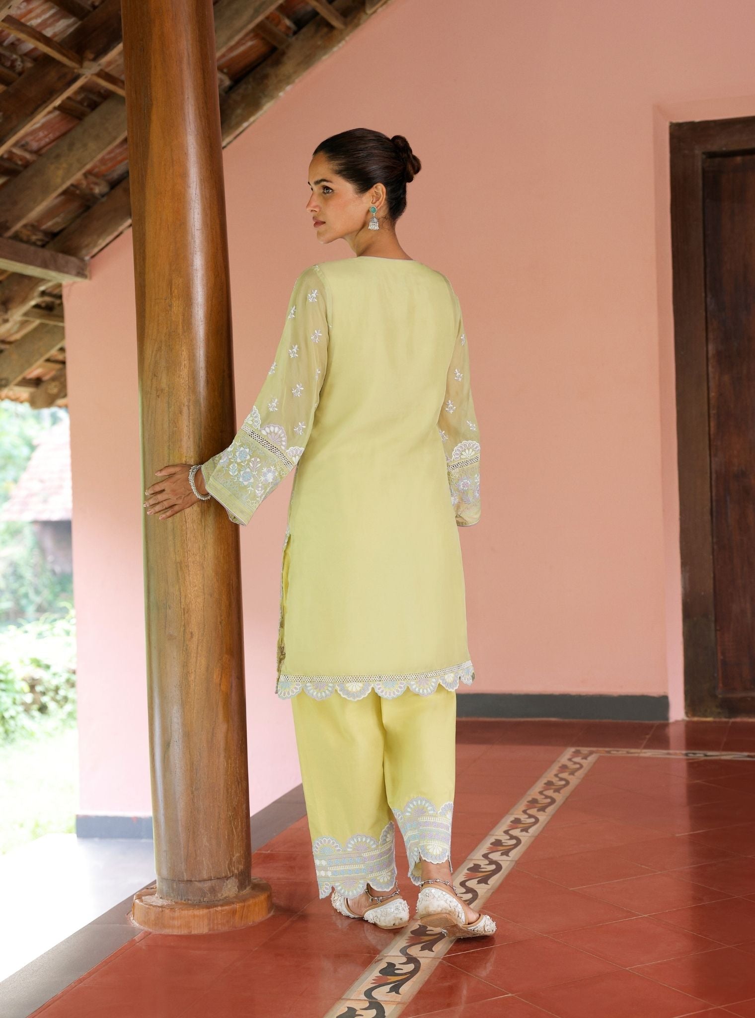 Shail Organza Lime Kurta Set