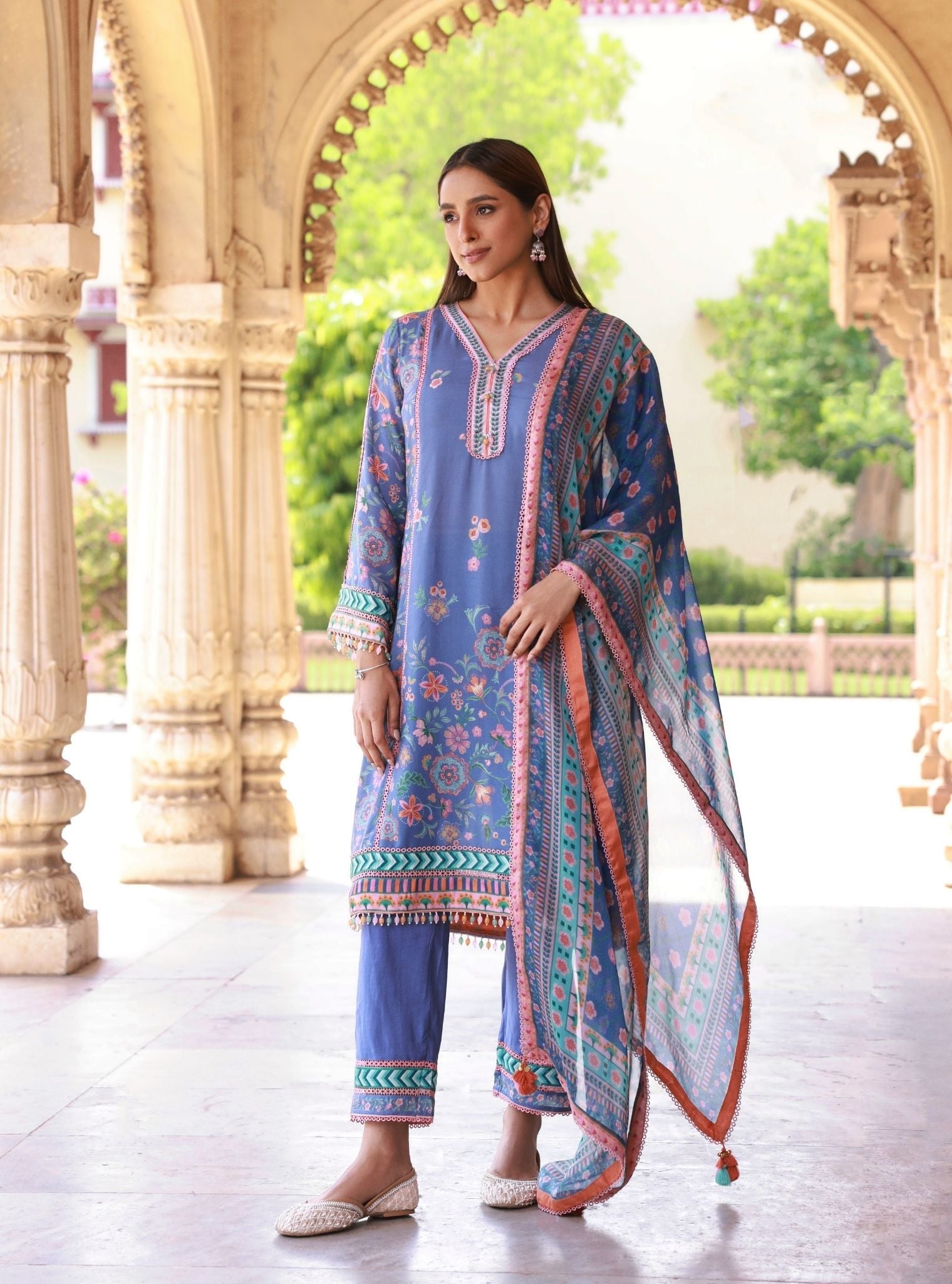 Lelita Lawn Steel Blue Kurta Set