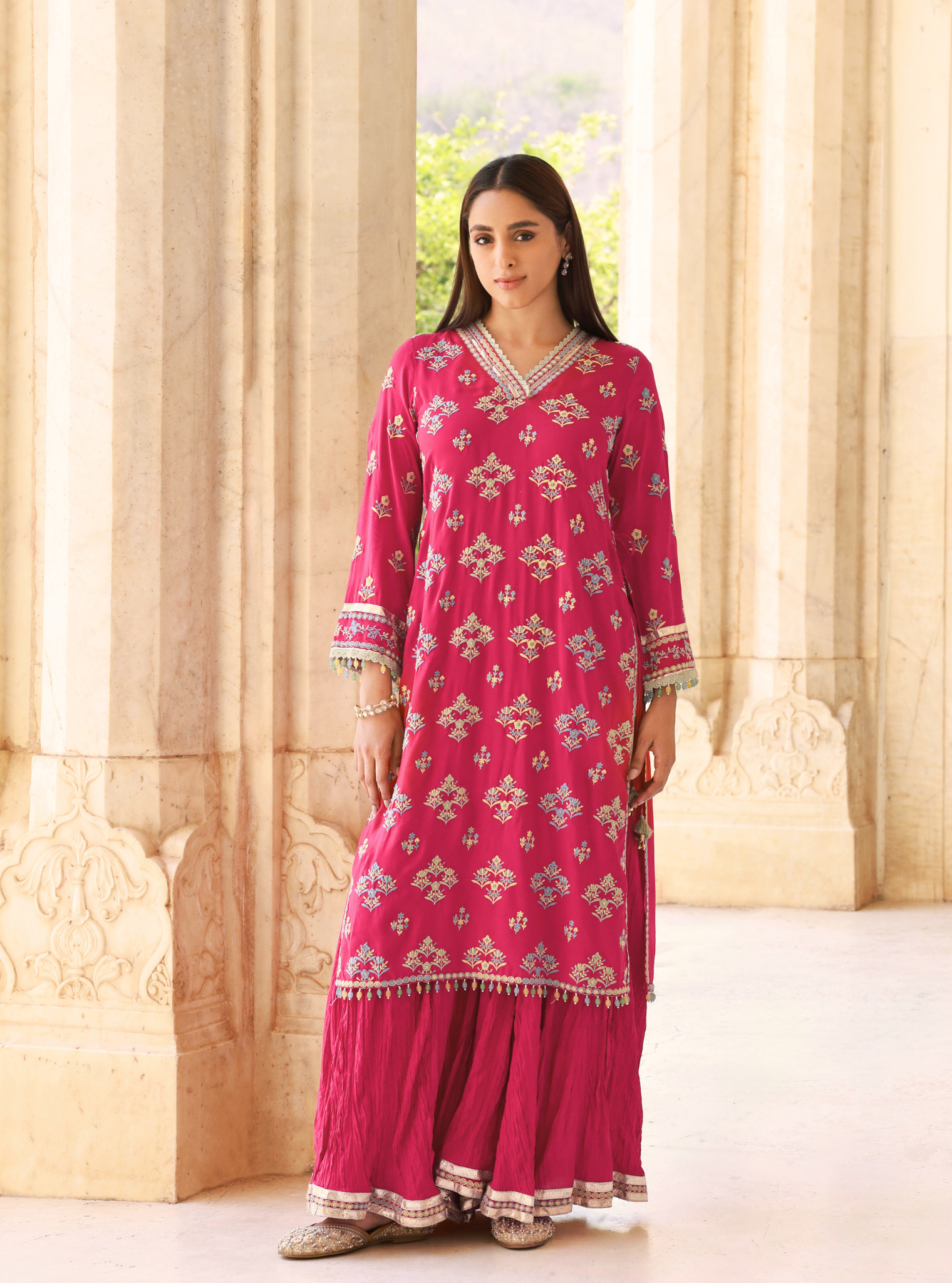 Anekya Lawn Fuschia Sharara Set