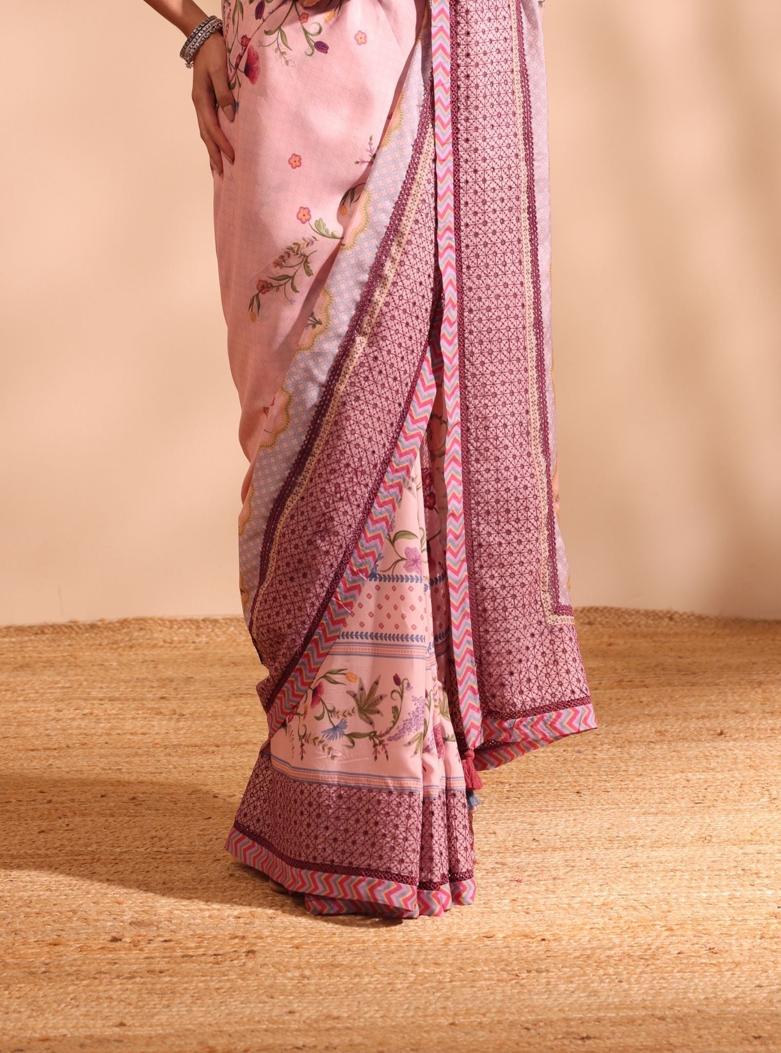 Niri Lawn Pink Saree