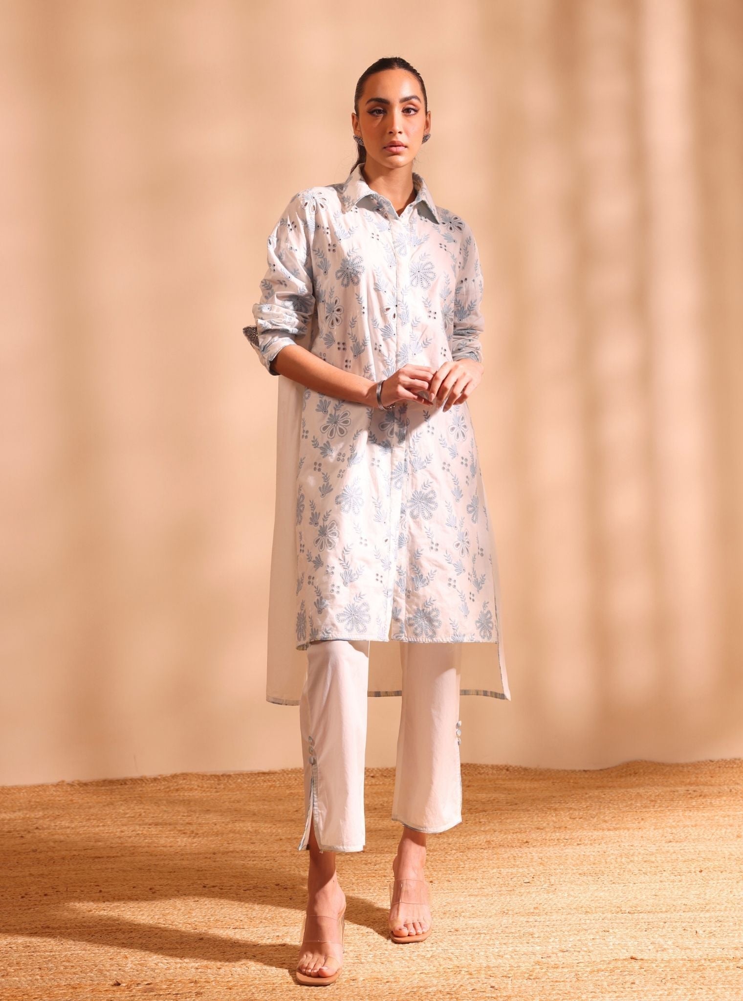 Niva Cotton Stark White Kurta Set