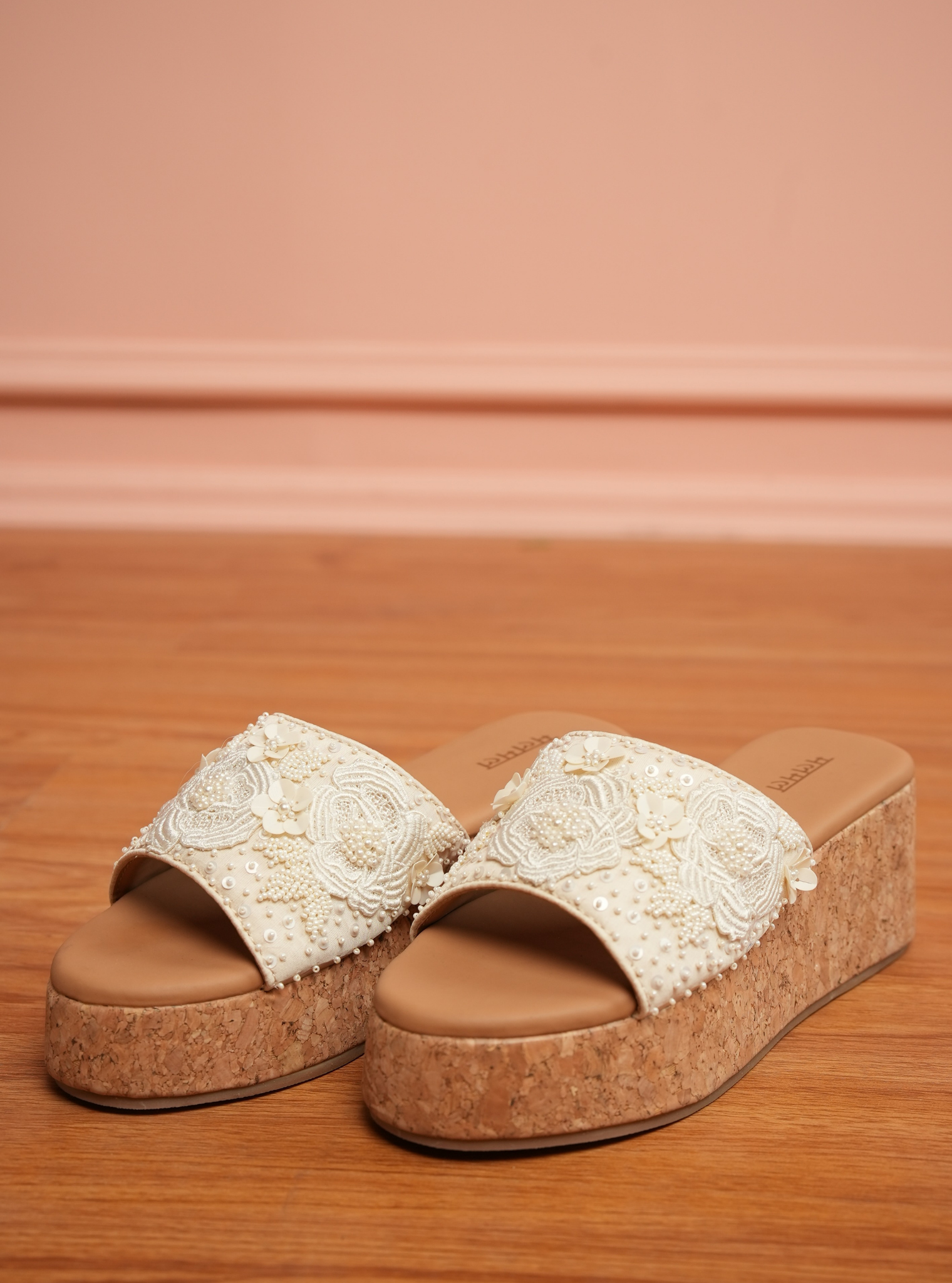 Amelia White Platform Wedge Heel