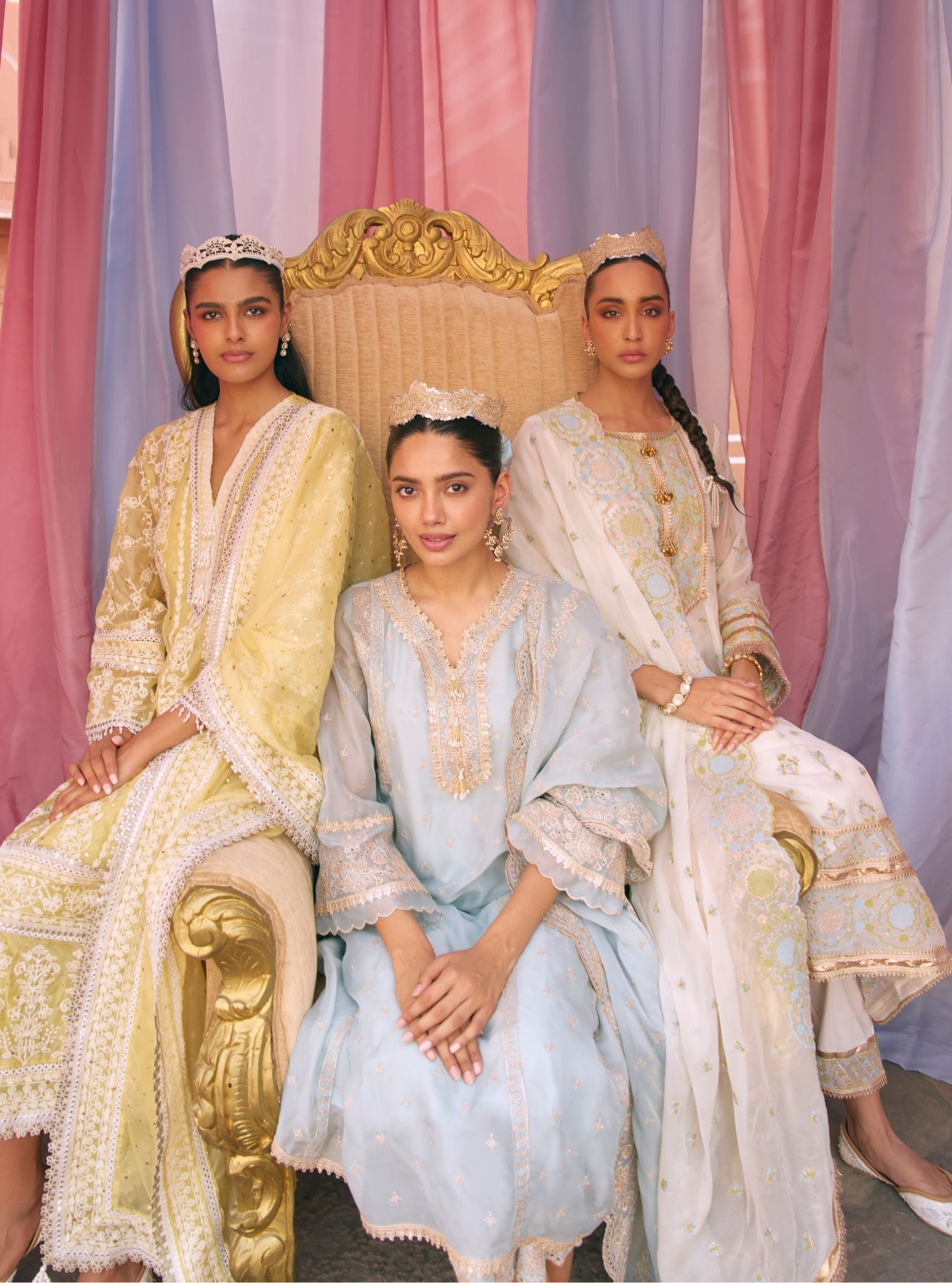 Janaya Organza Off White Anarkali Set