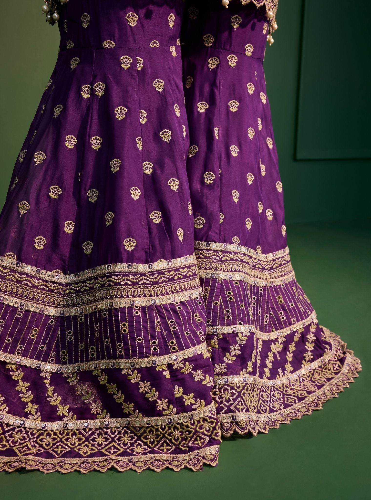 Kahani Organza Purple Kurta Set