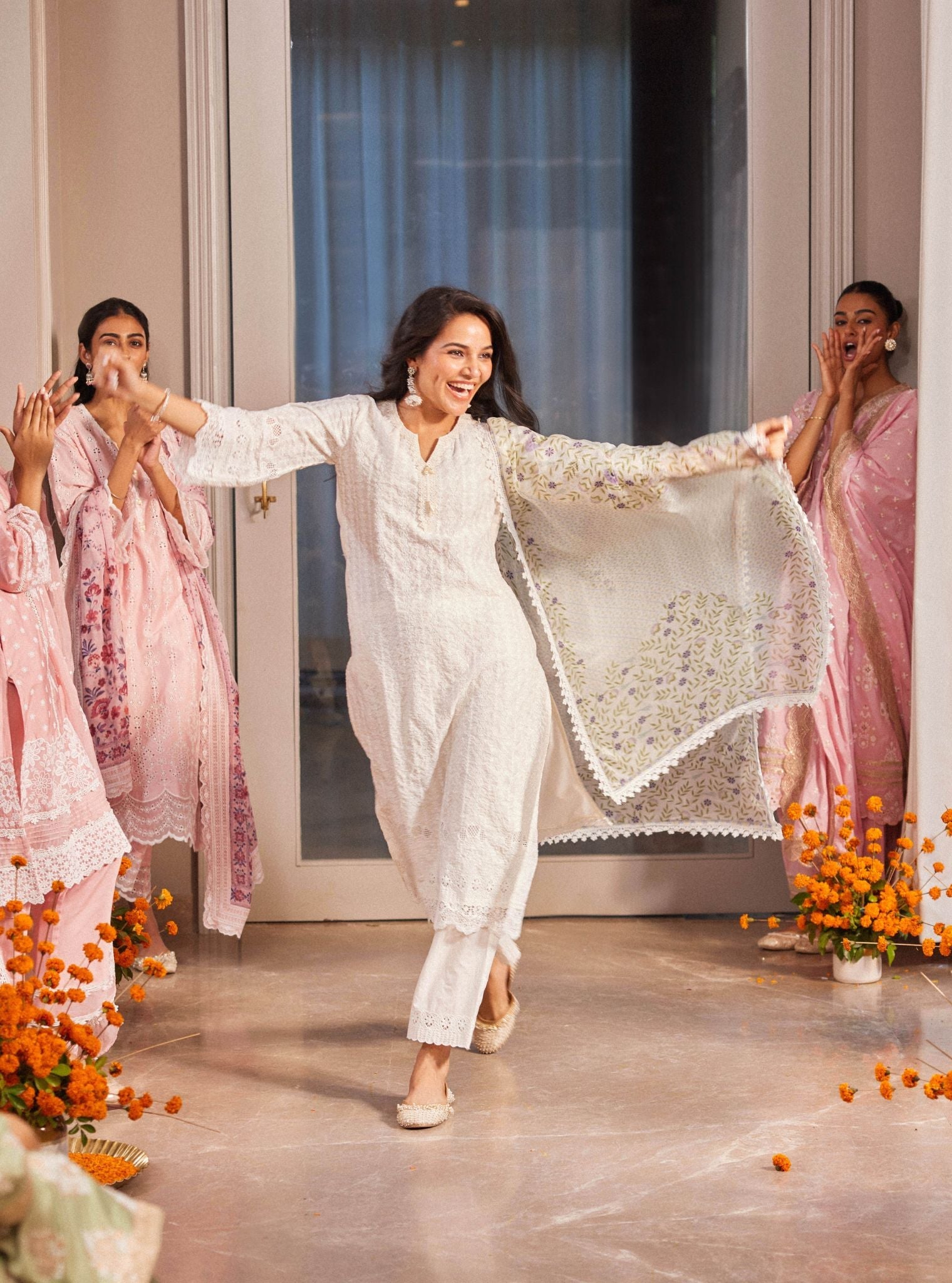 Lawana Supima Cotton Off White Kurta Set