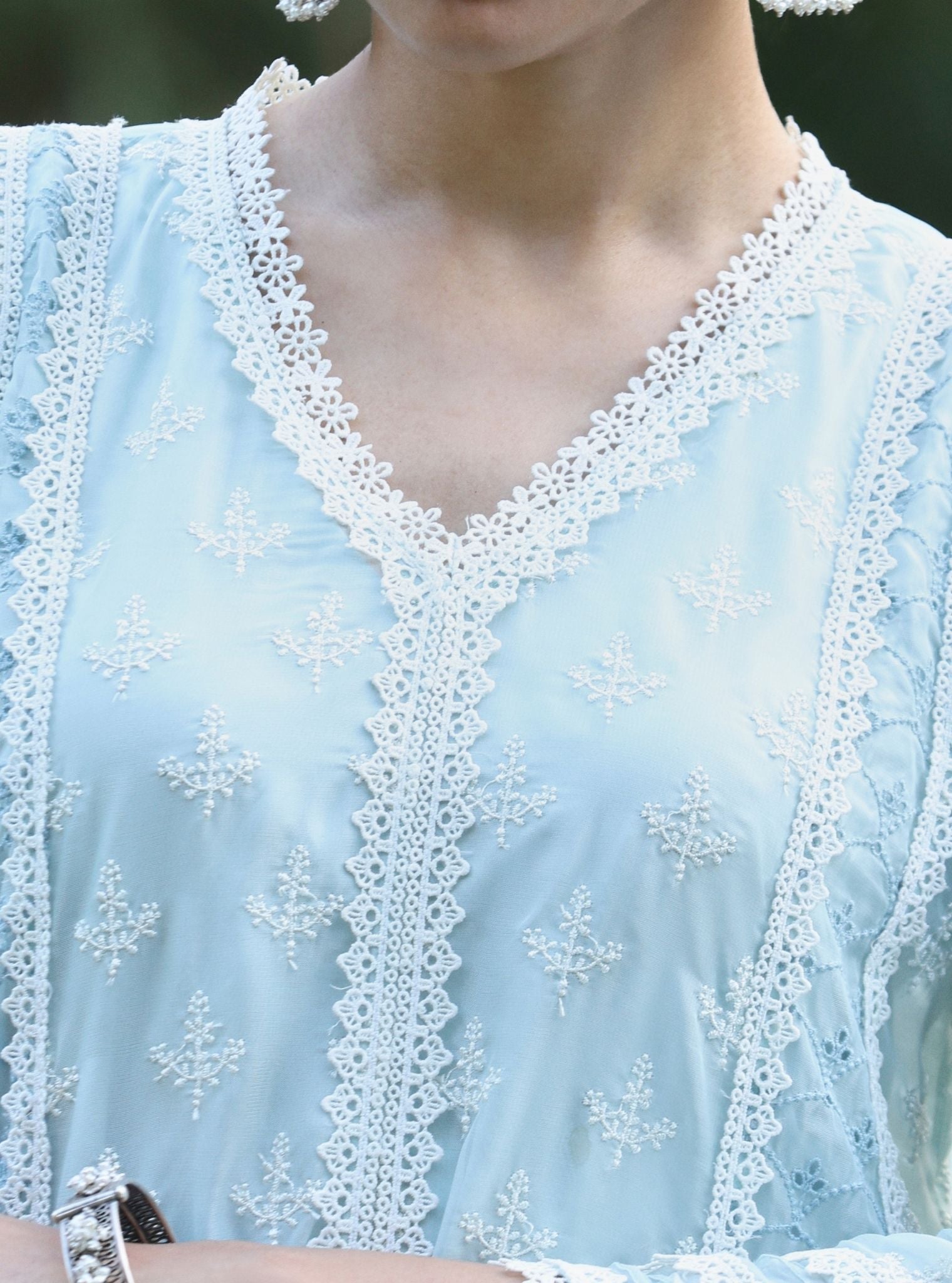 Maheen Organza Blue Anarkali Kurta Set