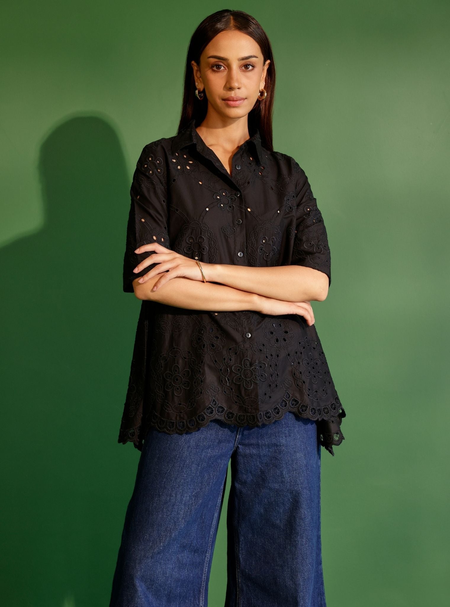 Finn Cotton Black Shirt