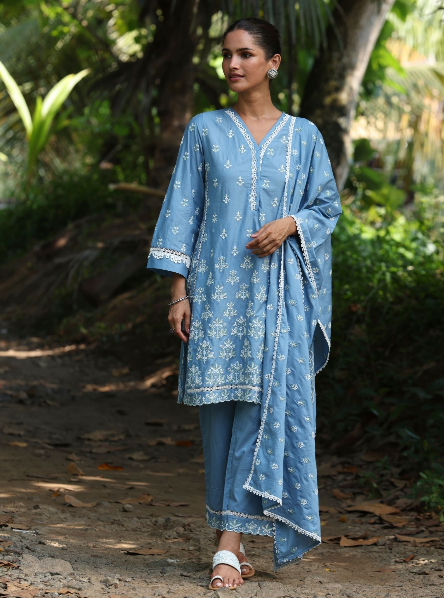 Rith Supima Cotton Blue Kurta Set