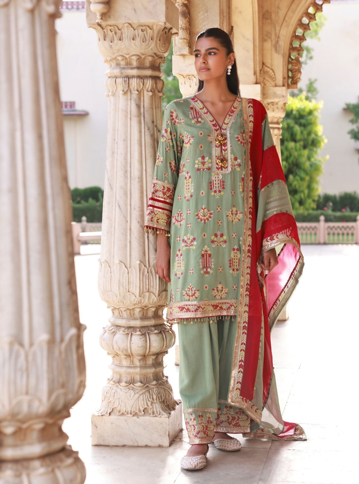Noreya Lawn Sage Green Kurta Set