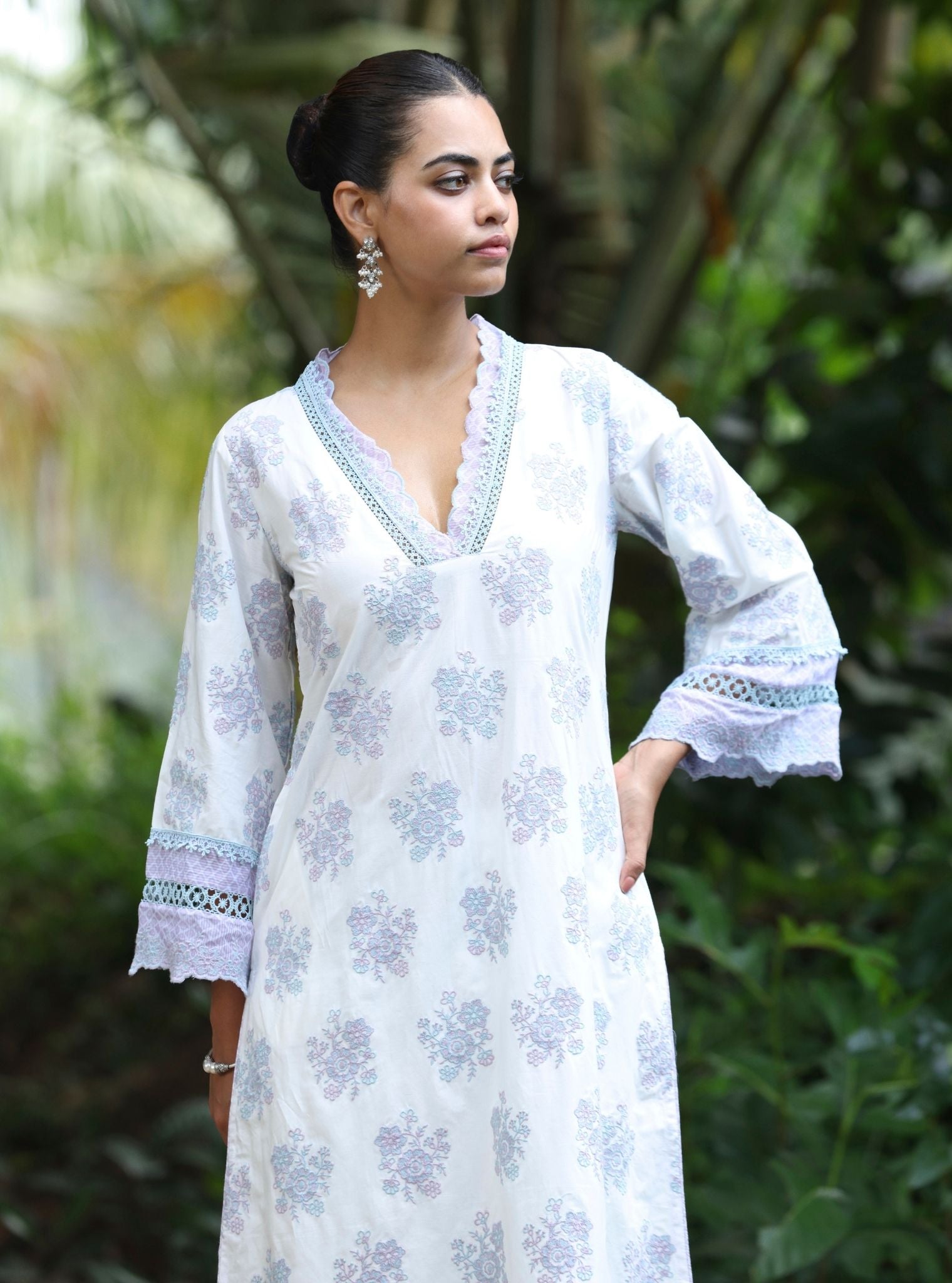 Arasi Supima Cotton White Kurta Set