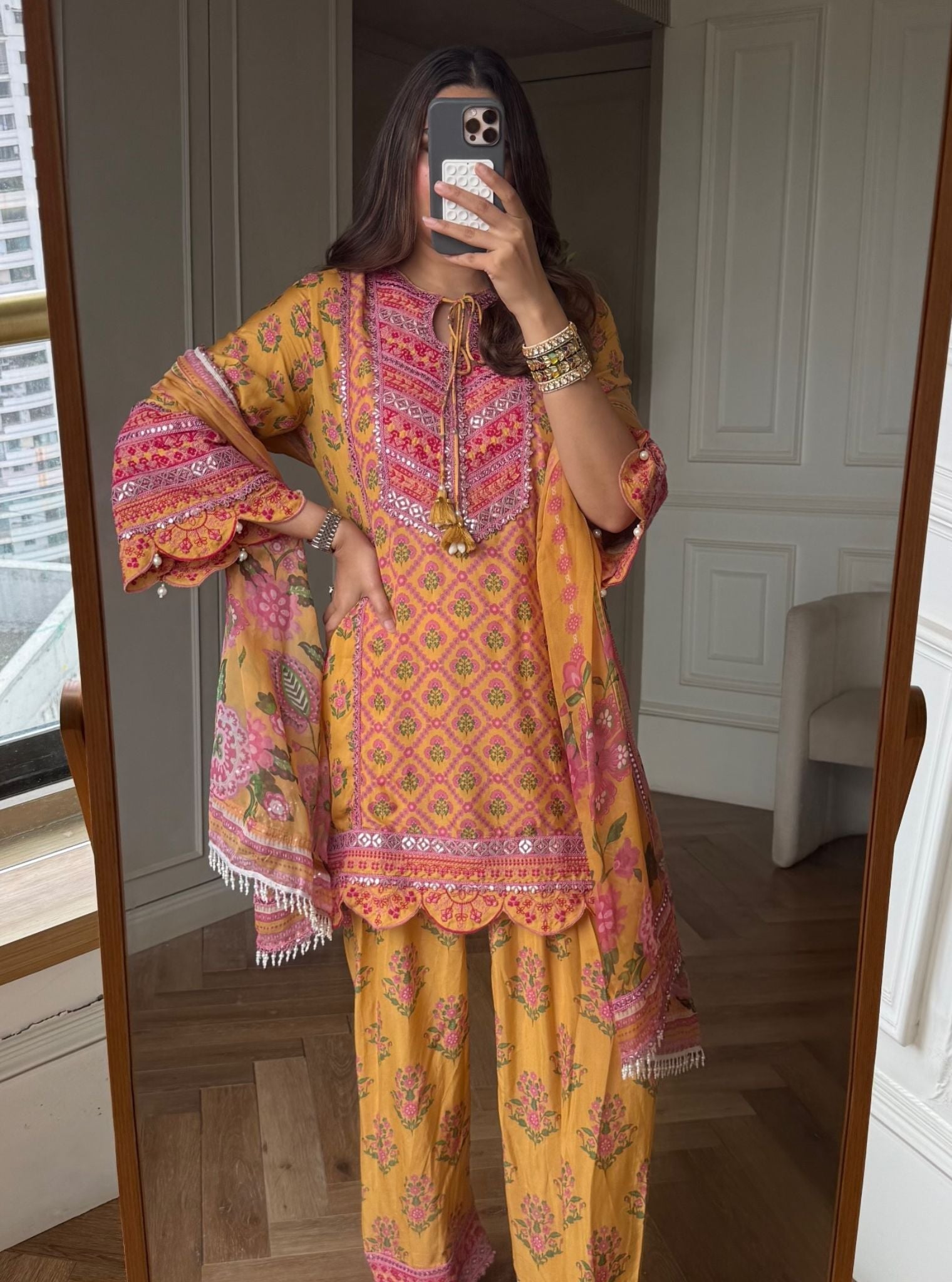 Kalari Lawn Mustard Kurta Set