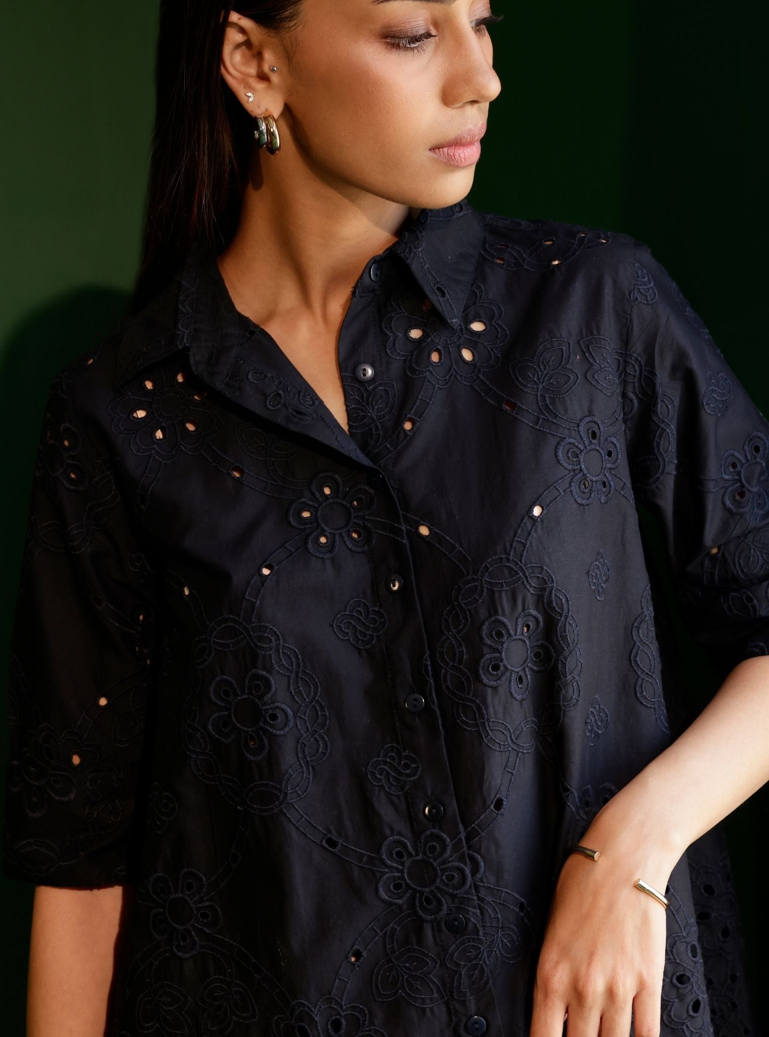 Finn Cotton Black Shirt