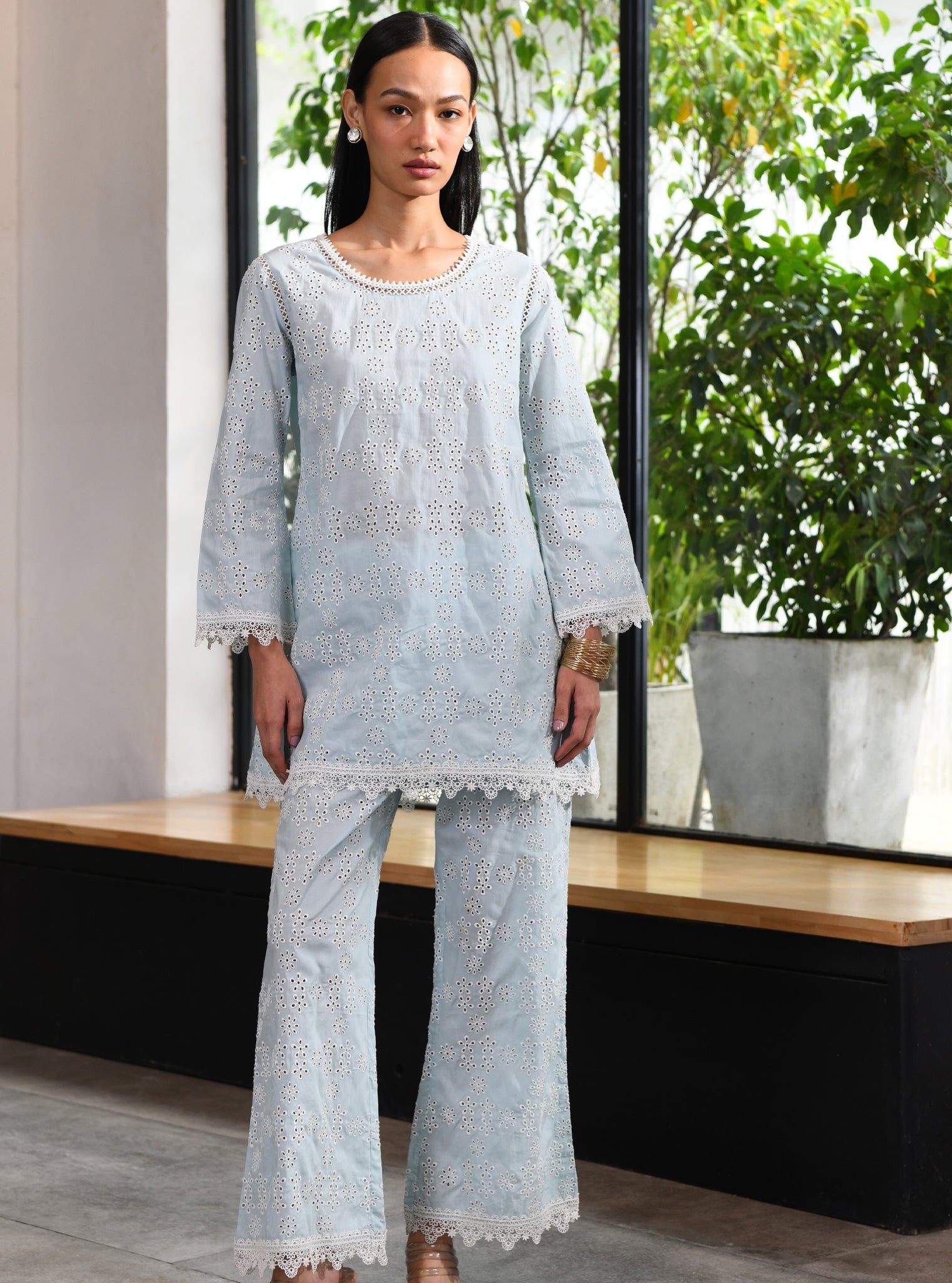 Beverly Cotton Blue Co-ord Set