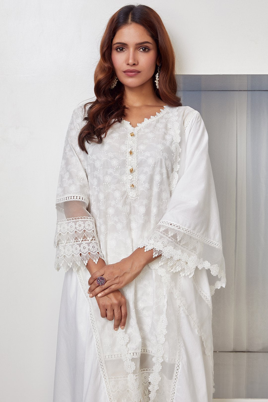 Mulmul Cotton Ivy Kurta with New Pintuck White Pant