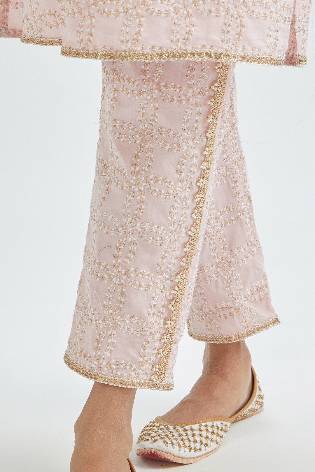 Mulmul Supima Satin Perry Pink Kurta With Perry Pink Pant