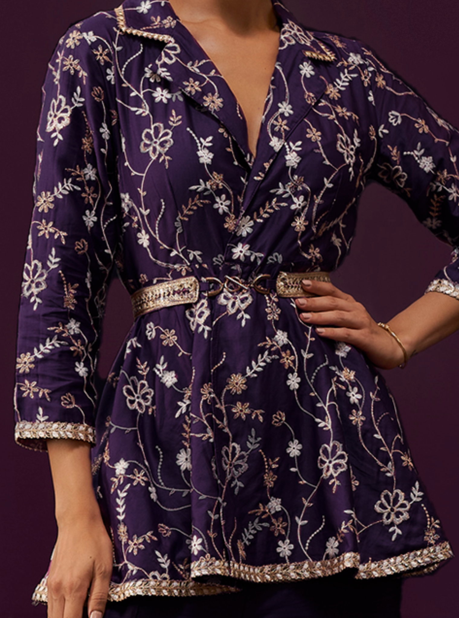 Preeda Pima Satin Purple Co-ord Set