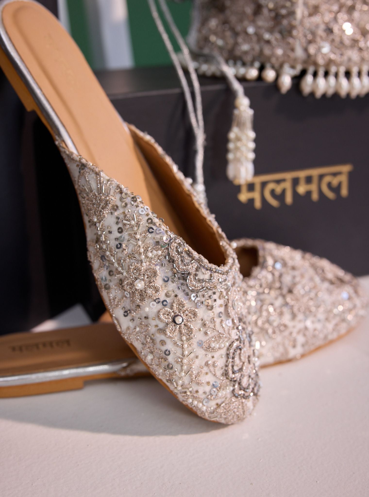 Rhida Silver Vegan Open Back Jutti