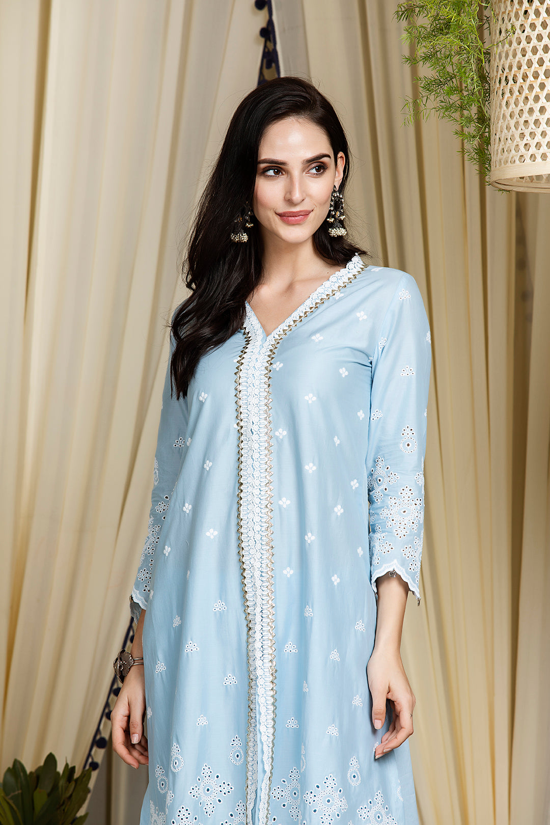 Mulmul Cotton Ophelia kurta With Ophelia Palazzo