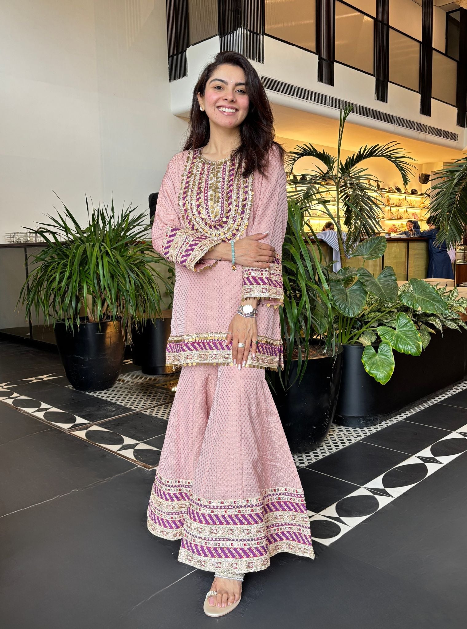 Eraya Pink Banarasi Garara Set