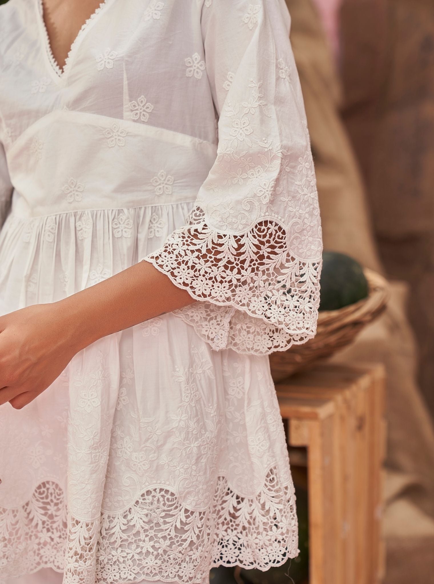 Cilou Cotton White Co-ord Set